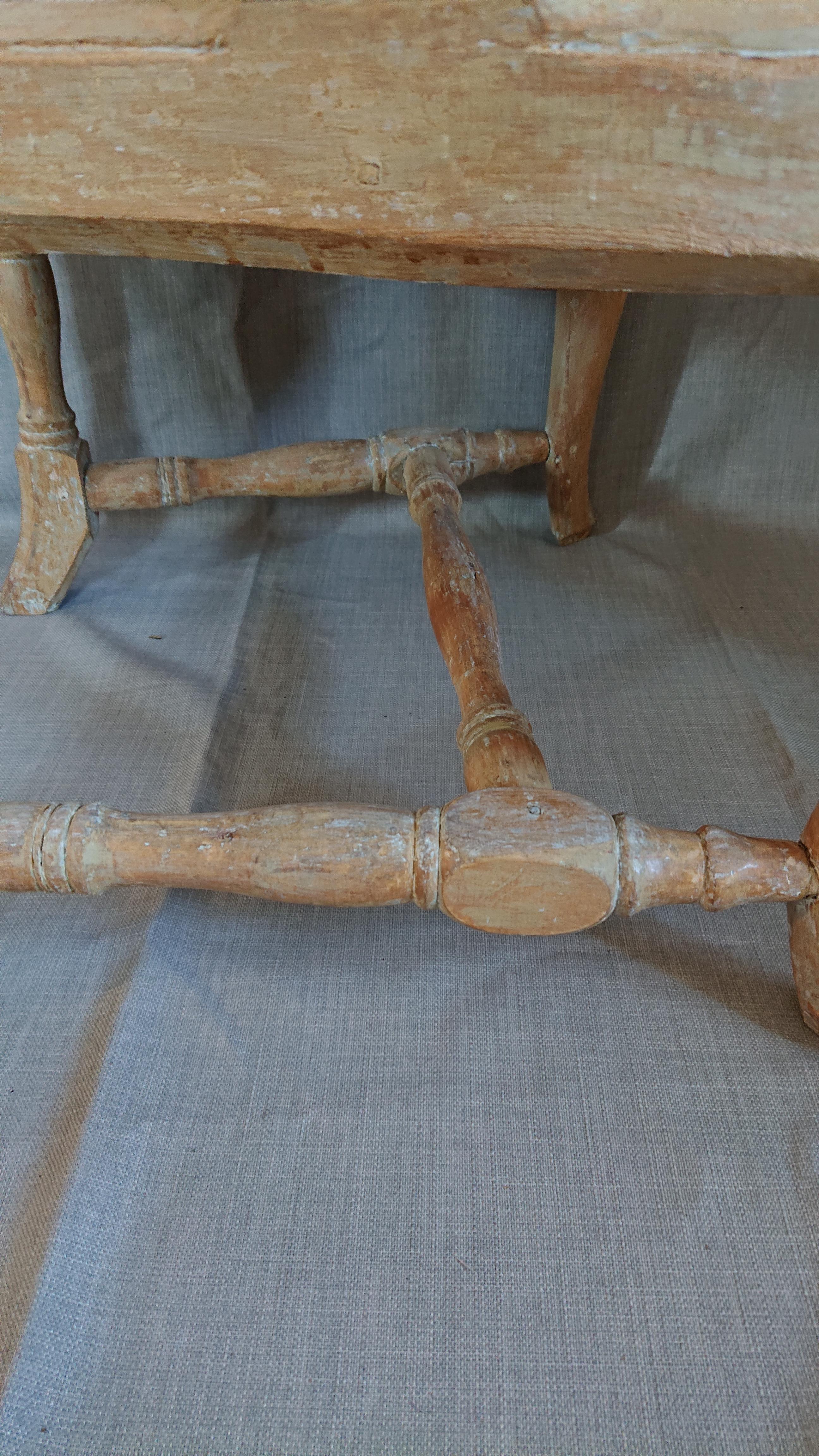 18th Century and Earlier 18th Century Swedish Rococo Arm Chair with Original Paint For Sale