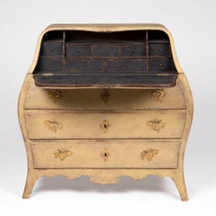 18th Century Swedish Rococo Bombé Secretary Chest