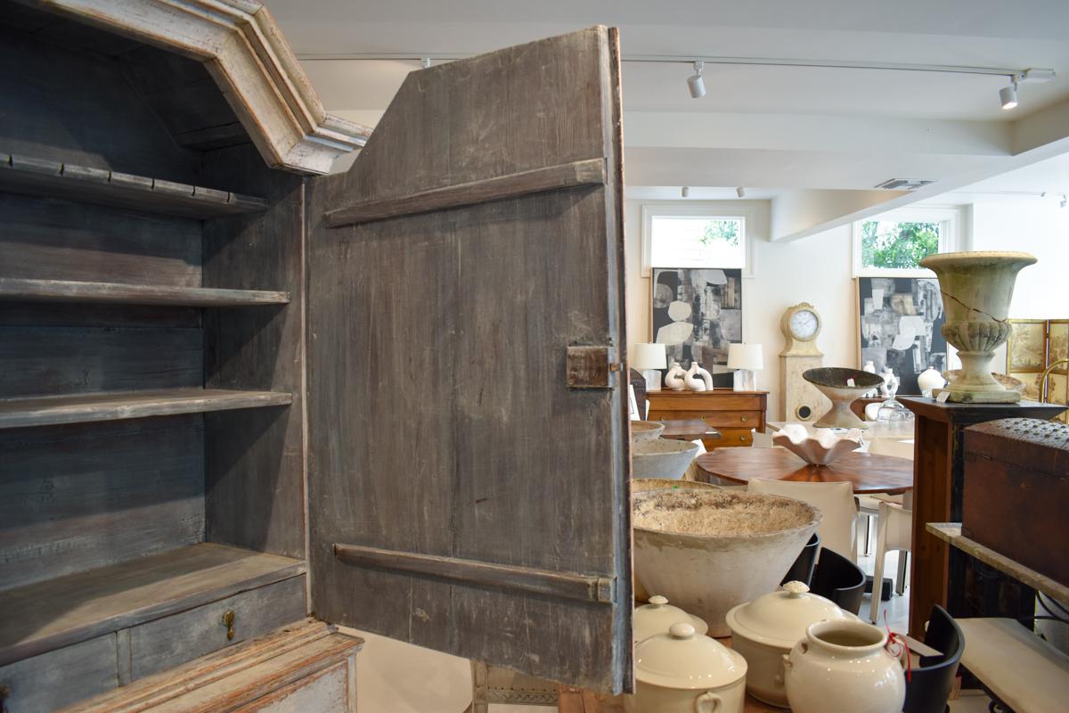 18th Century Swedish Rococo Cabinet or Buffet deux Corps - Pale Blue/Grey 3