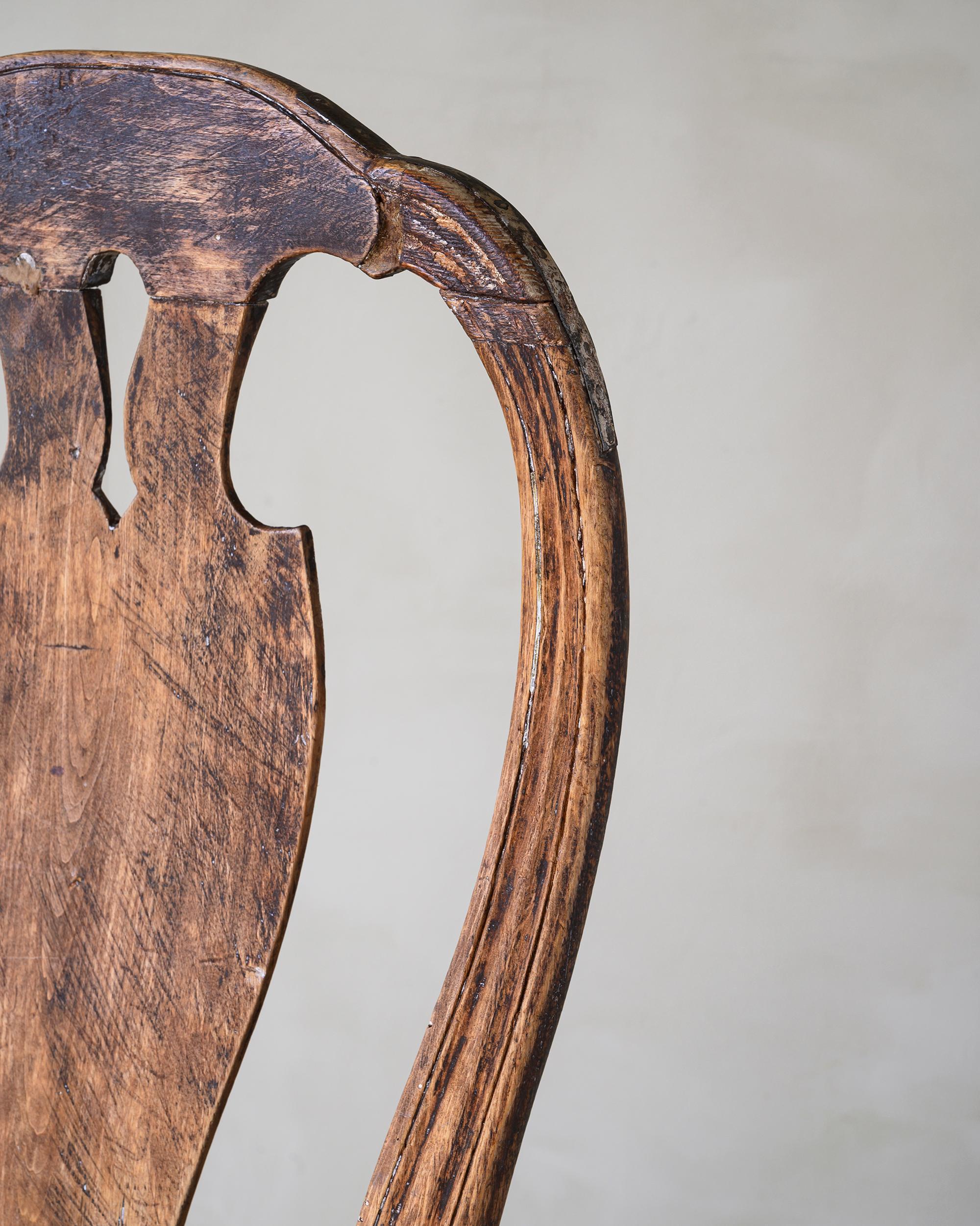 Wood 18th Century Swedish Rococo Chair