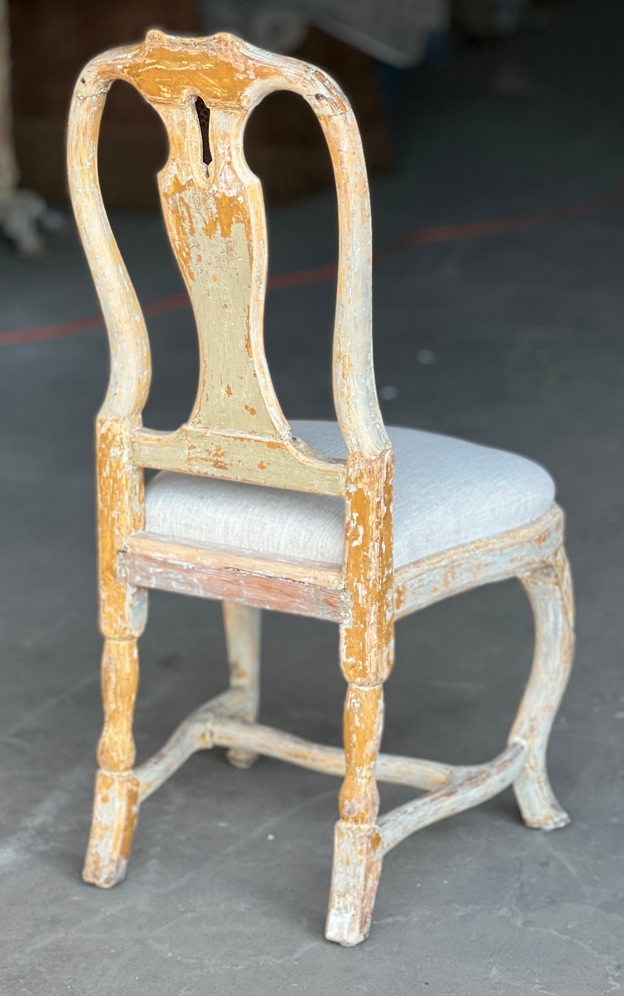 18th Century and Earlier 18th Century Swedish Rococo Pair of Chairs For Sale
