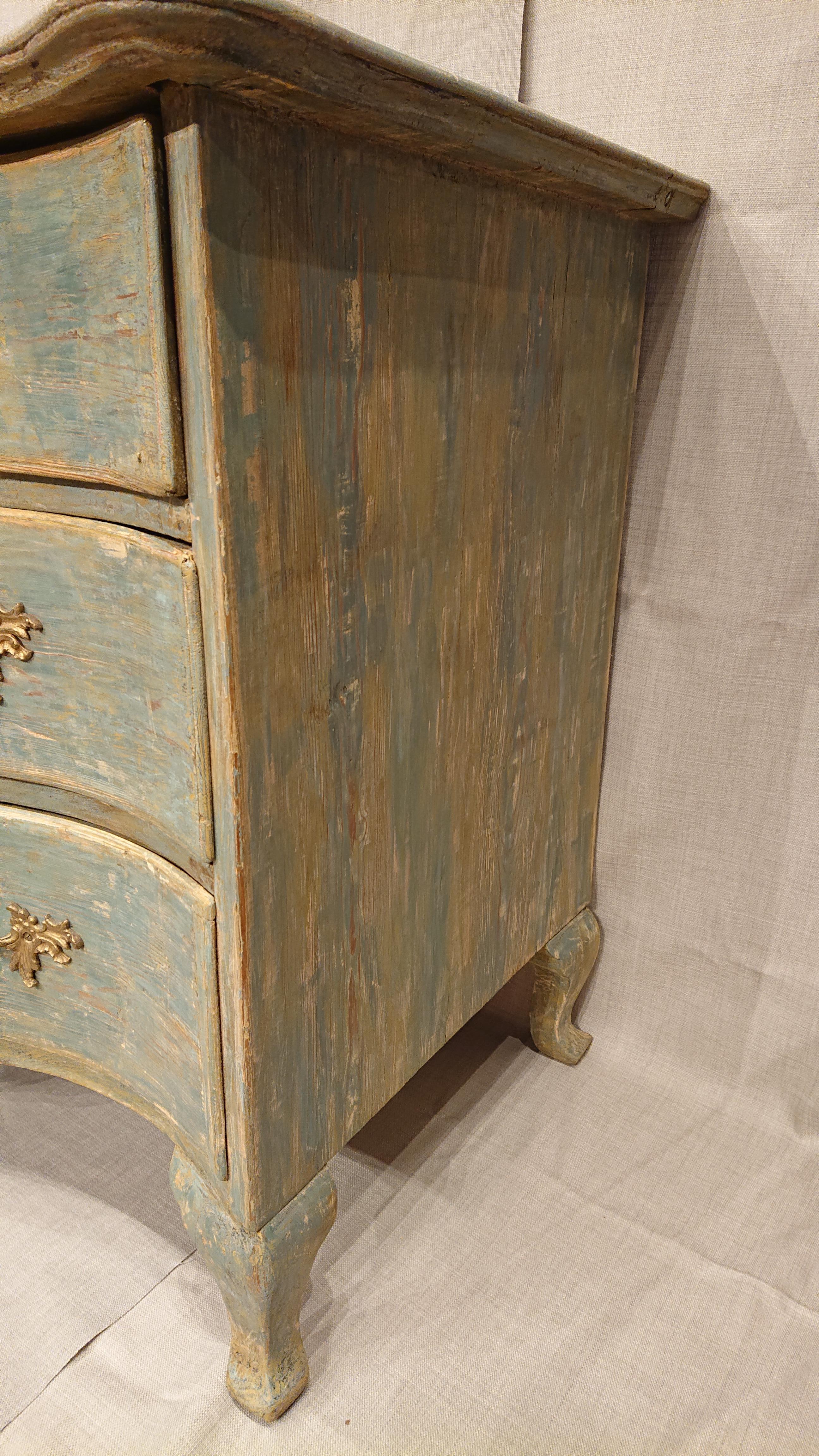 18th Century Swedish Rococo Chest of Drawers from Northern Sweden For Sale 3