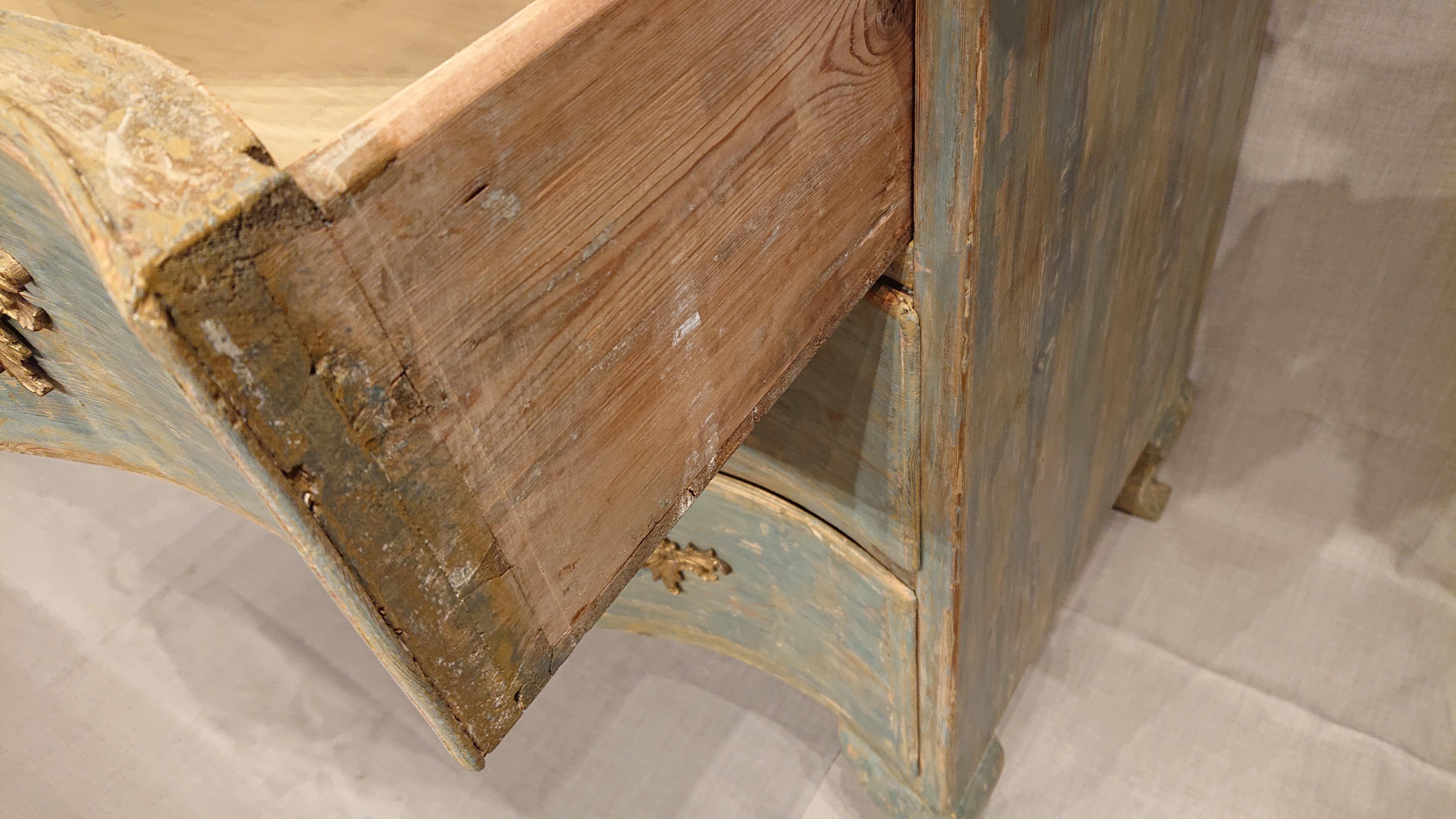 Commode rococo suédoise du 18ème siècle du nord de la Suède en vente 5