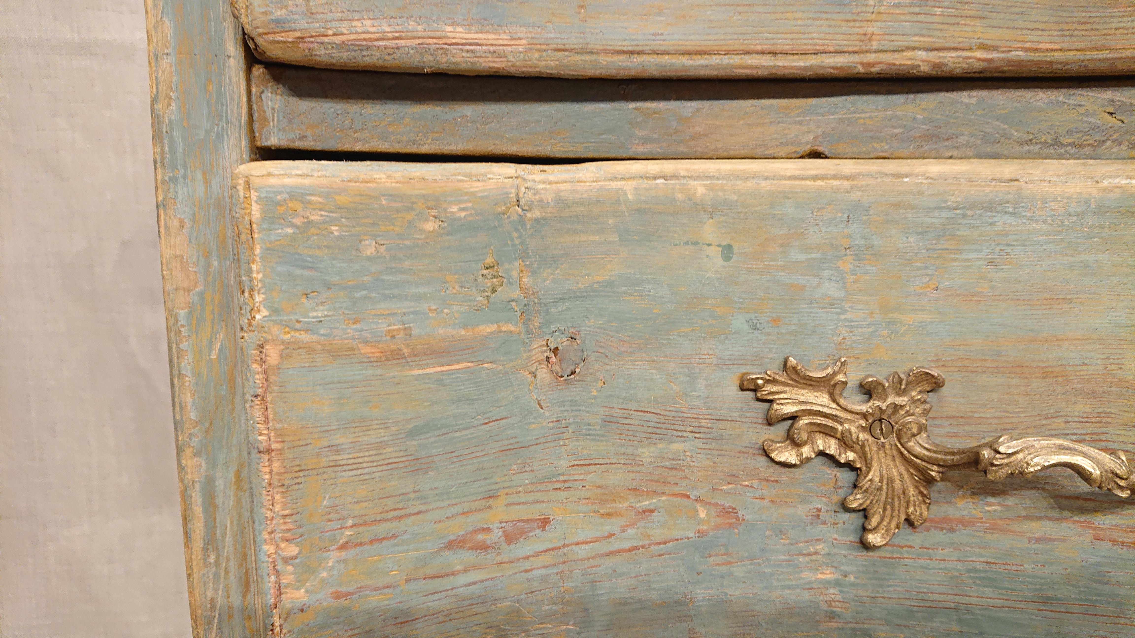 18th Century Swedish Rococo Chest of Drawers from Northern Sweden For Sale 10