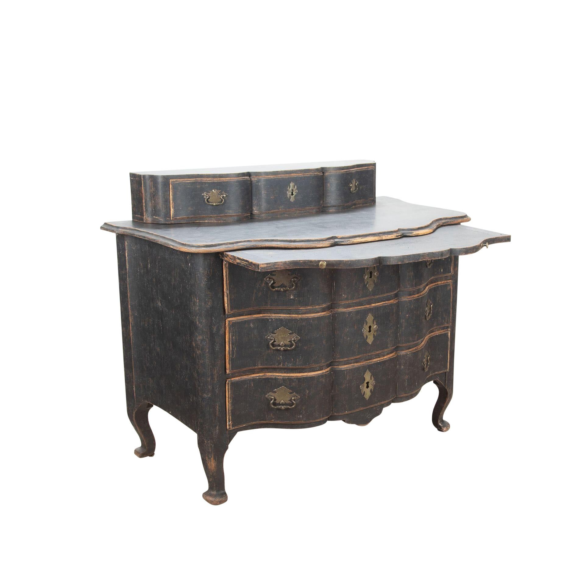 Wood 18th Century Swedish Rococo Commode For Sale