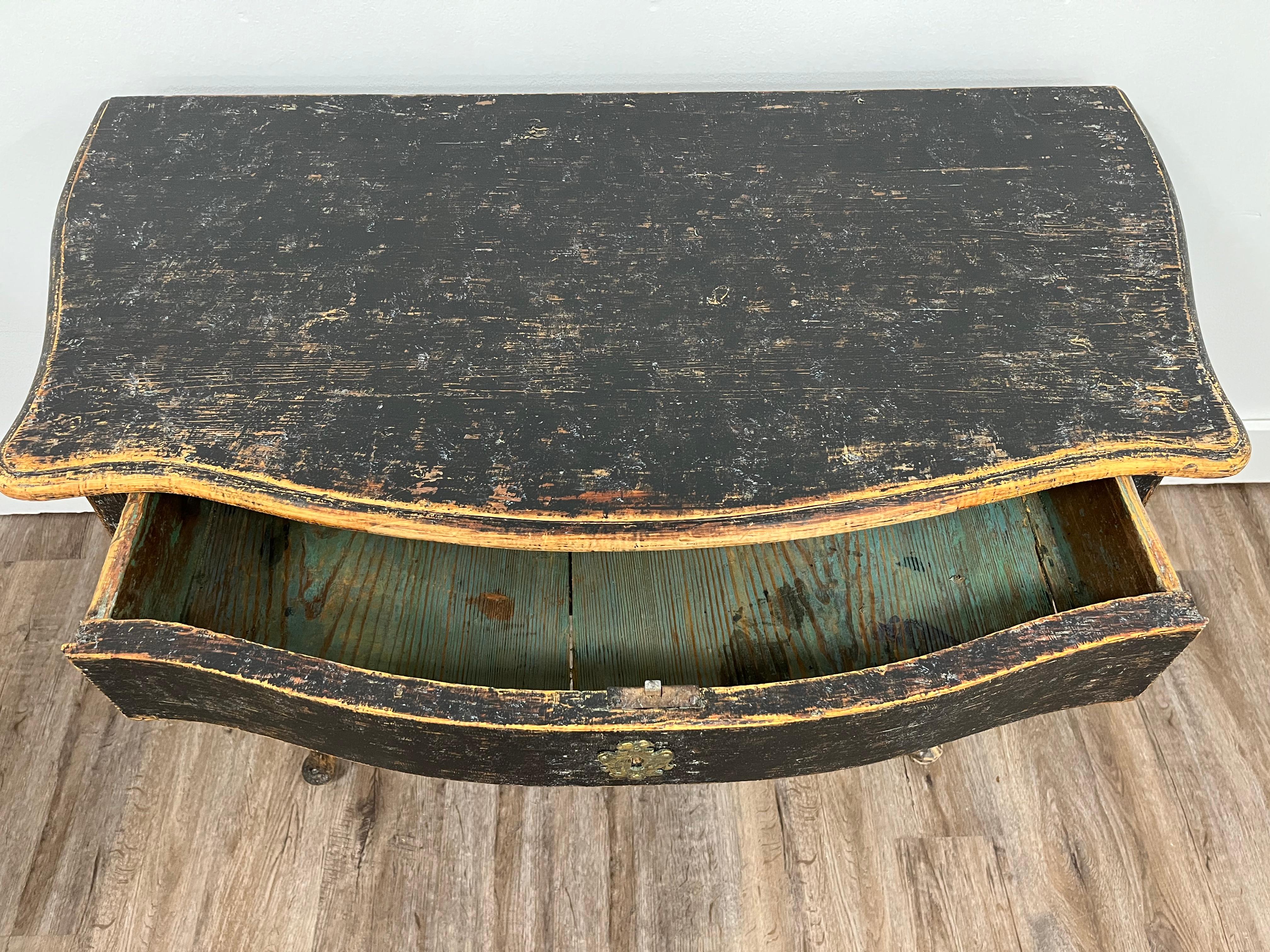 Hand-Painted 18th Century Swedish Rococo Console Table