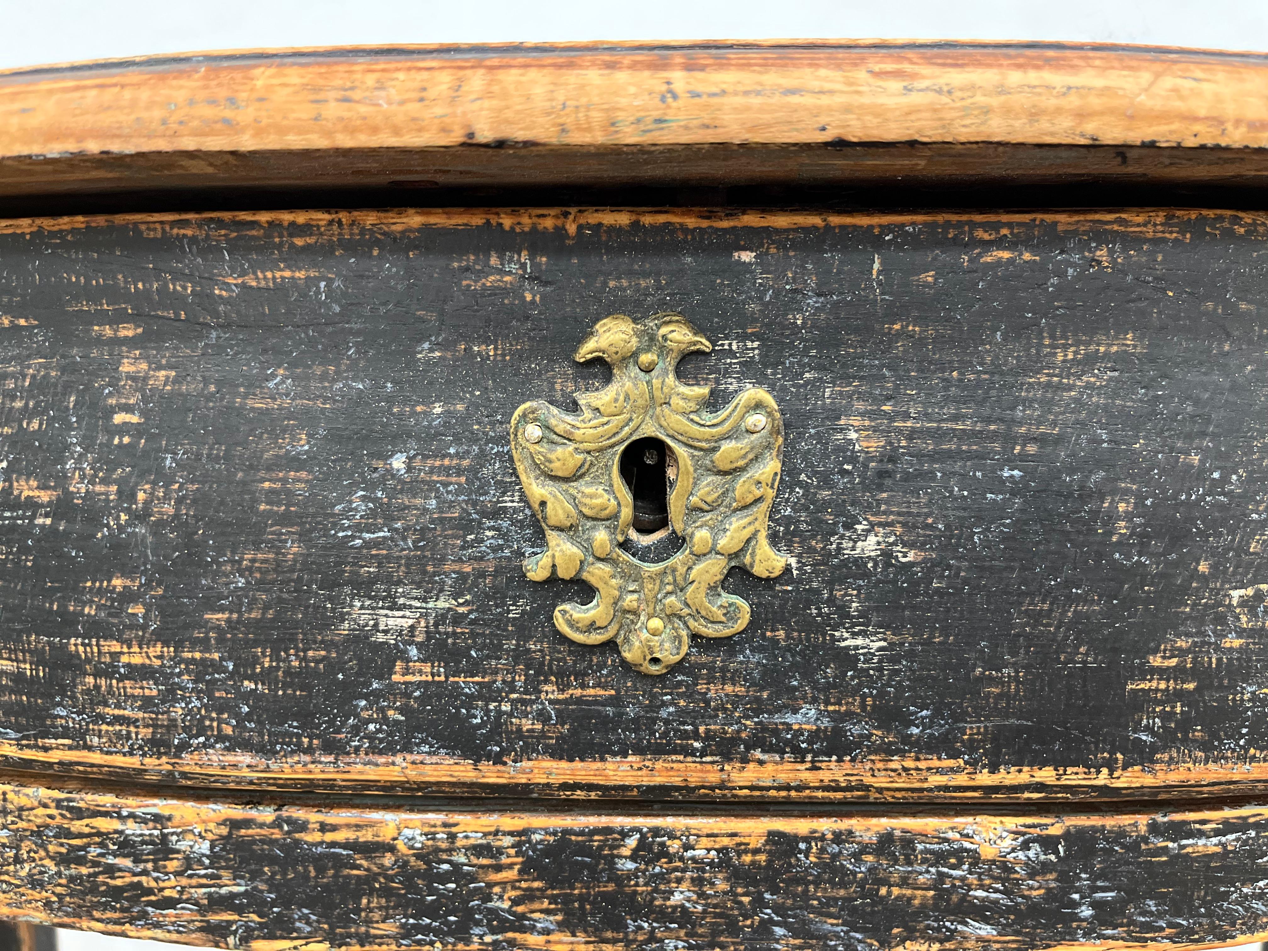 Brass 18th Century Swedish Rococo Console Table