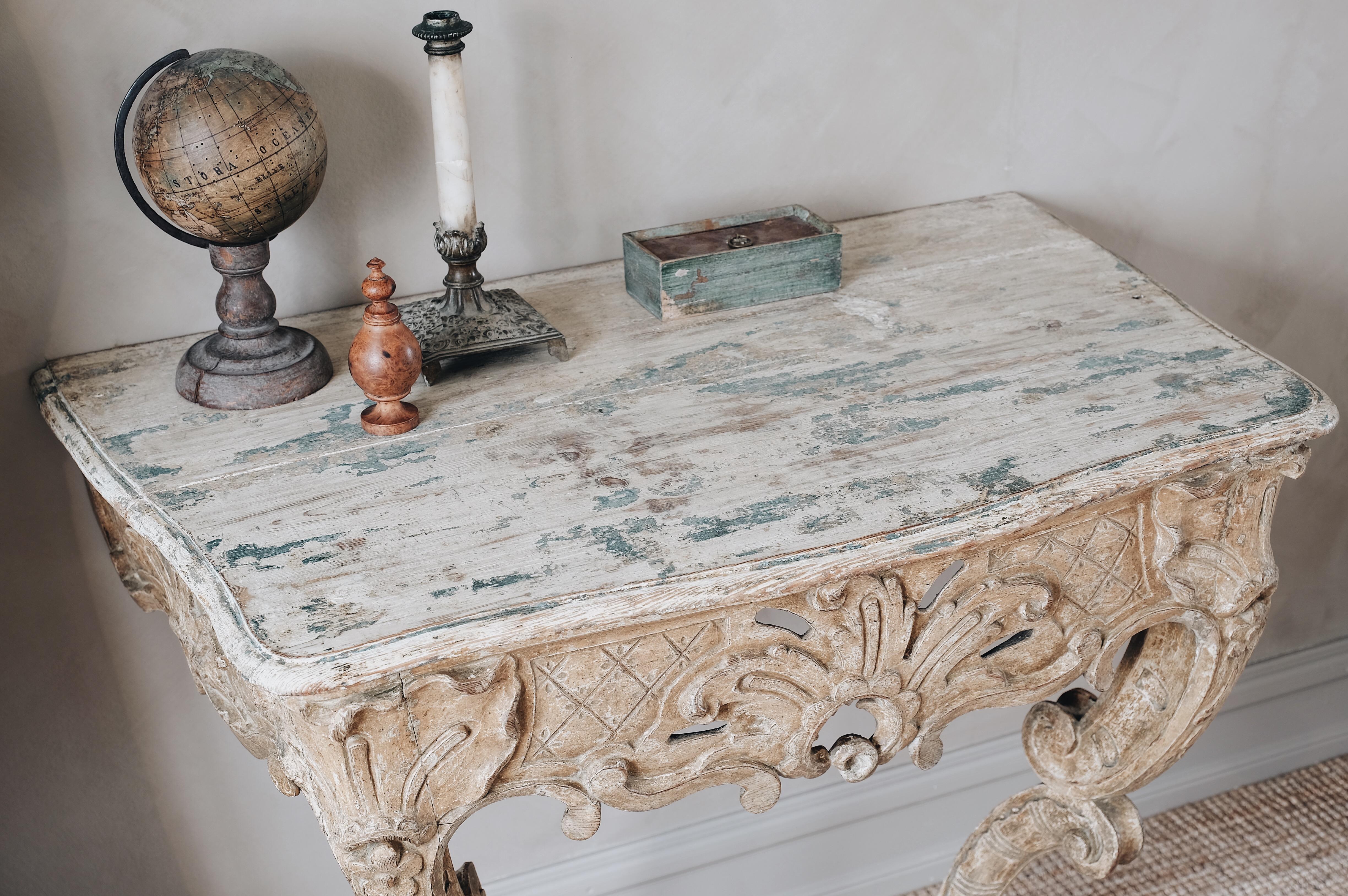 18th Century Swedish Rococo Console Table 2