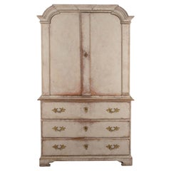 18th Century Swedish Rococo Cupboard-on-Chest