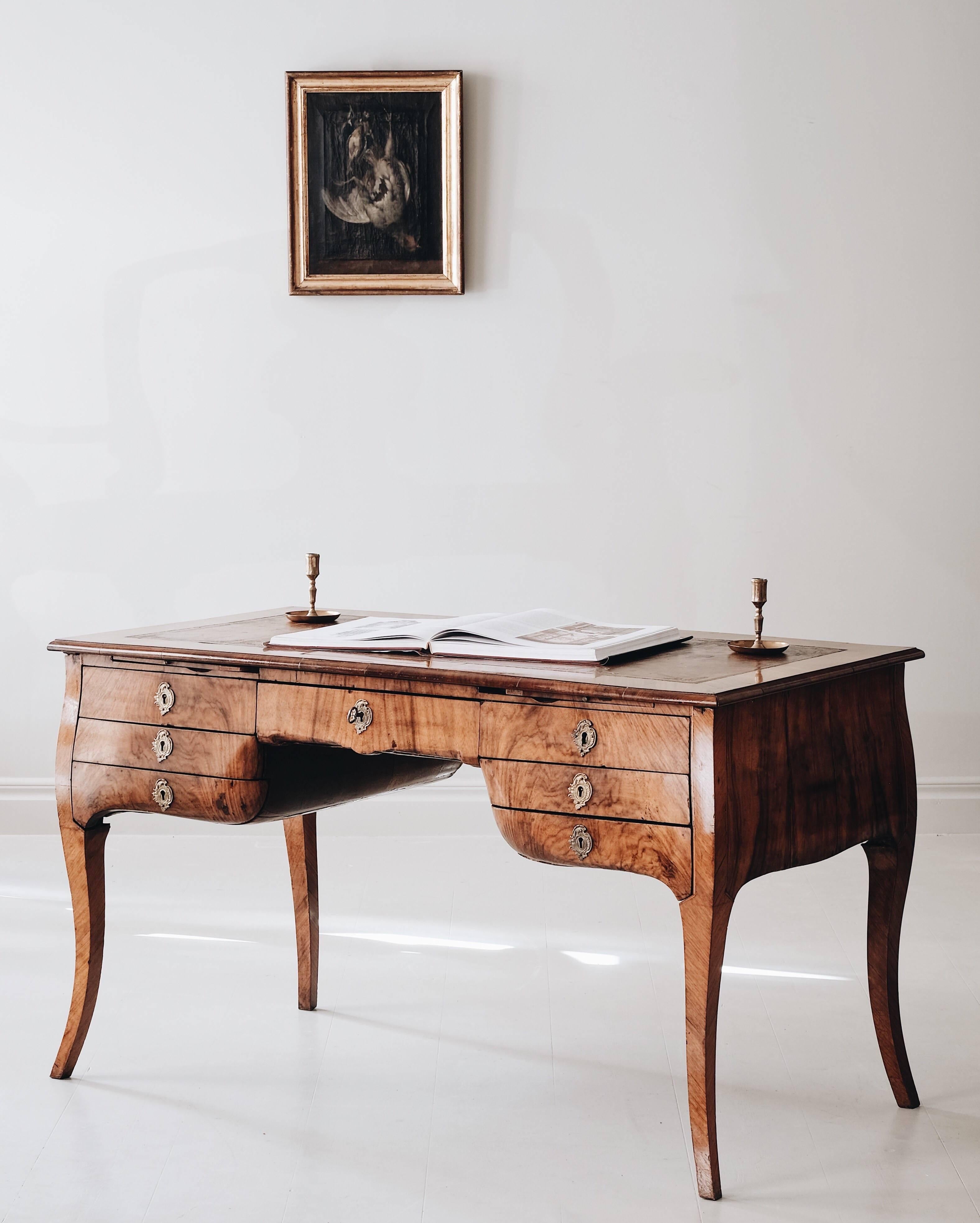 18th Century Swedish Rococo Draughtsman's Table In Good Condition In Mjöhult, SE
