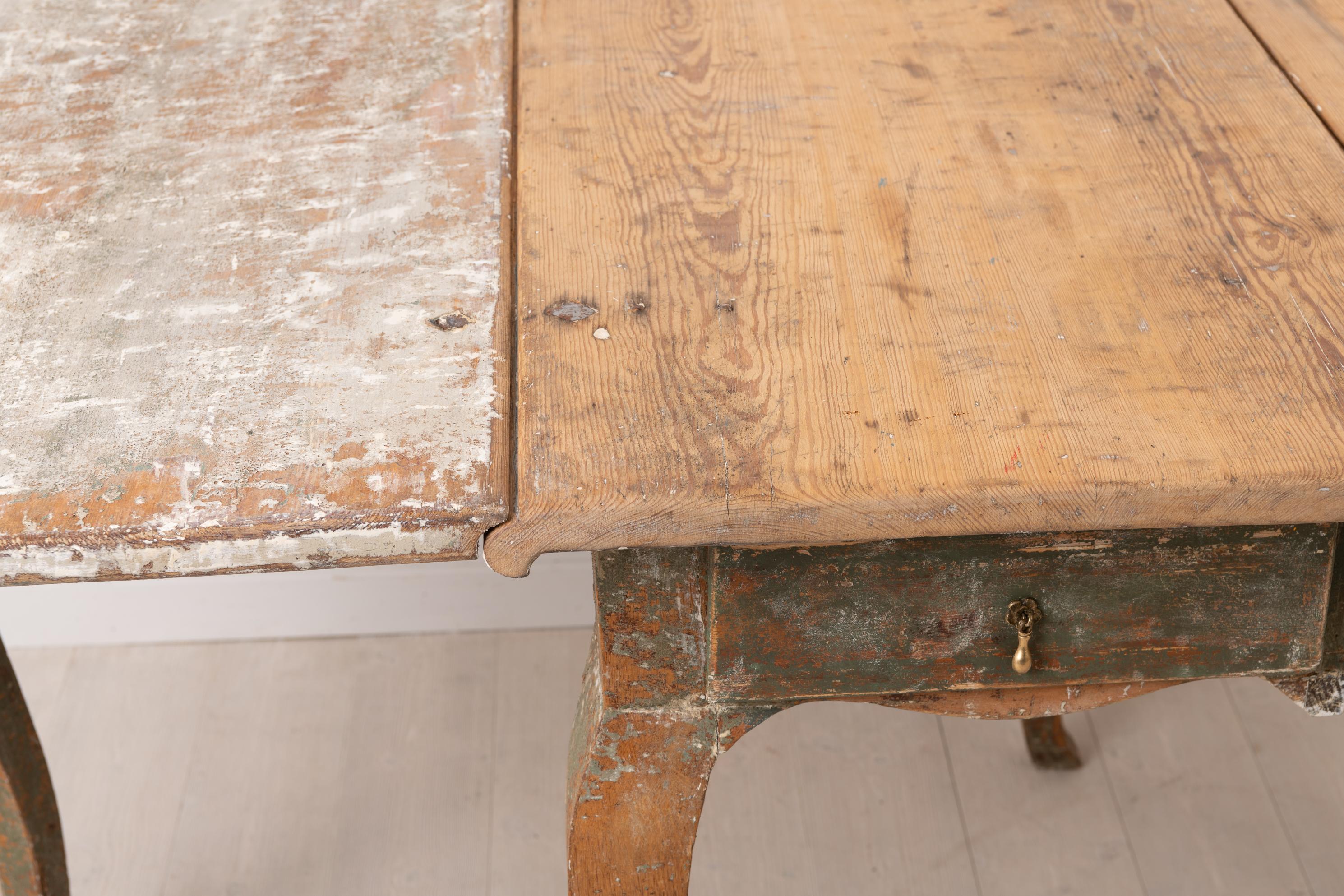 18th Century Swedish Rococo Drop-Leaf Table 7