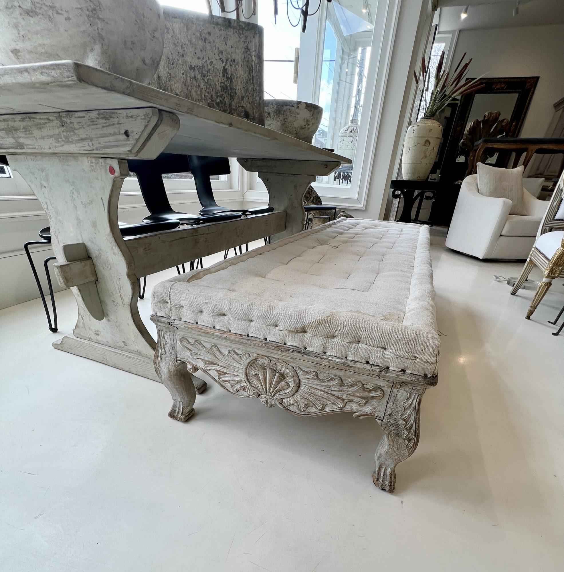 18th Century Swedish Rococo Long Bench 2