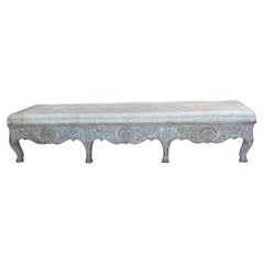 18th Century Swedish Rococo Long Bench