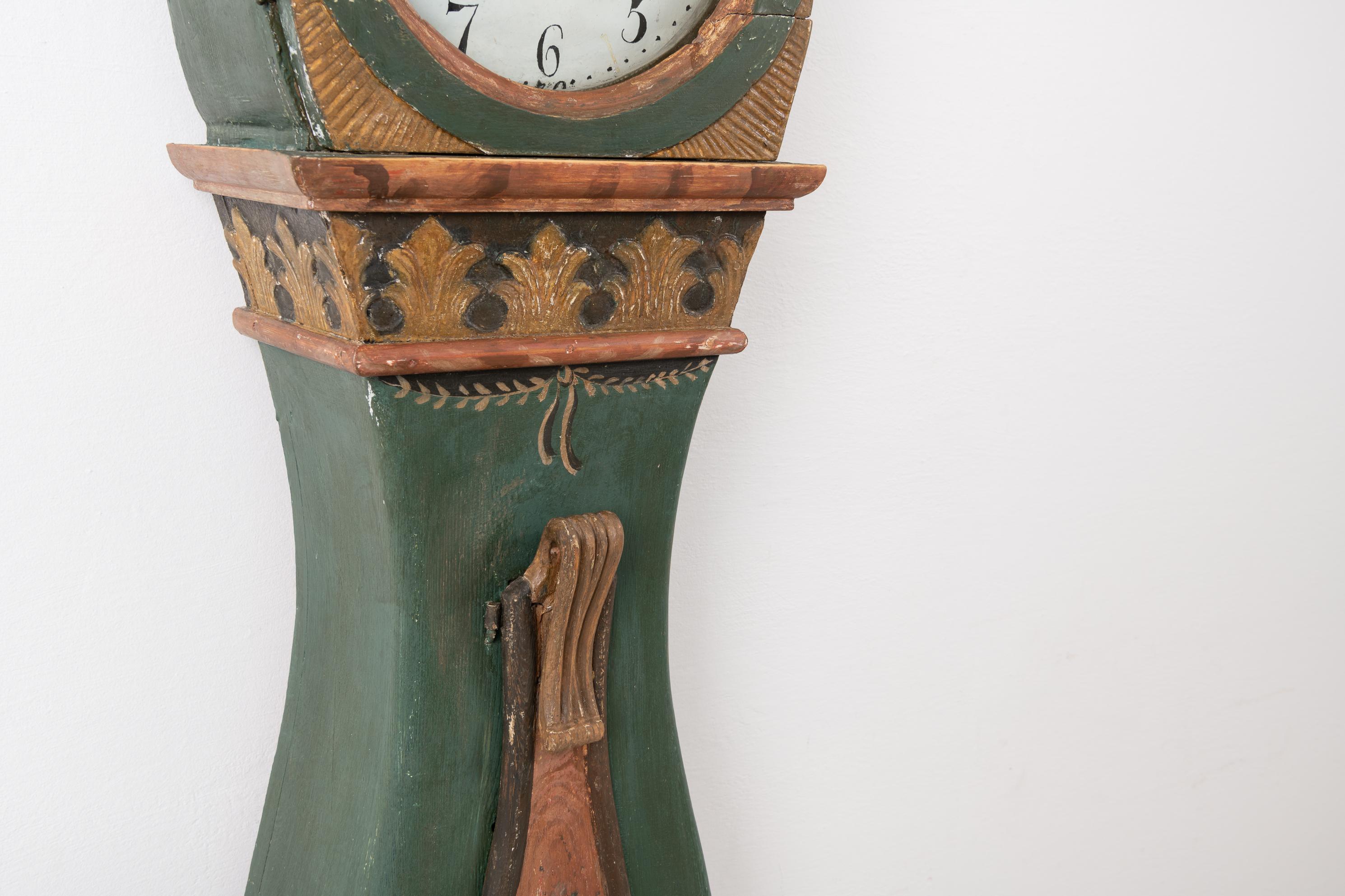 18th Century Swedish Rococo Long Case Clock 5