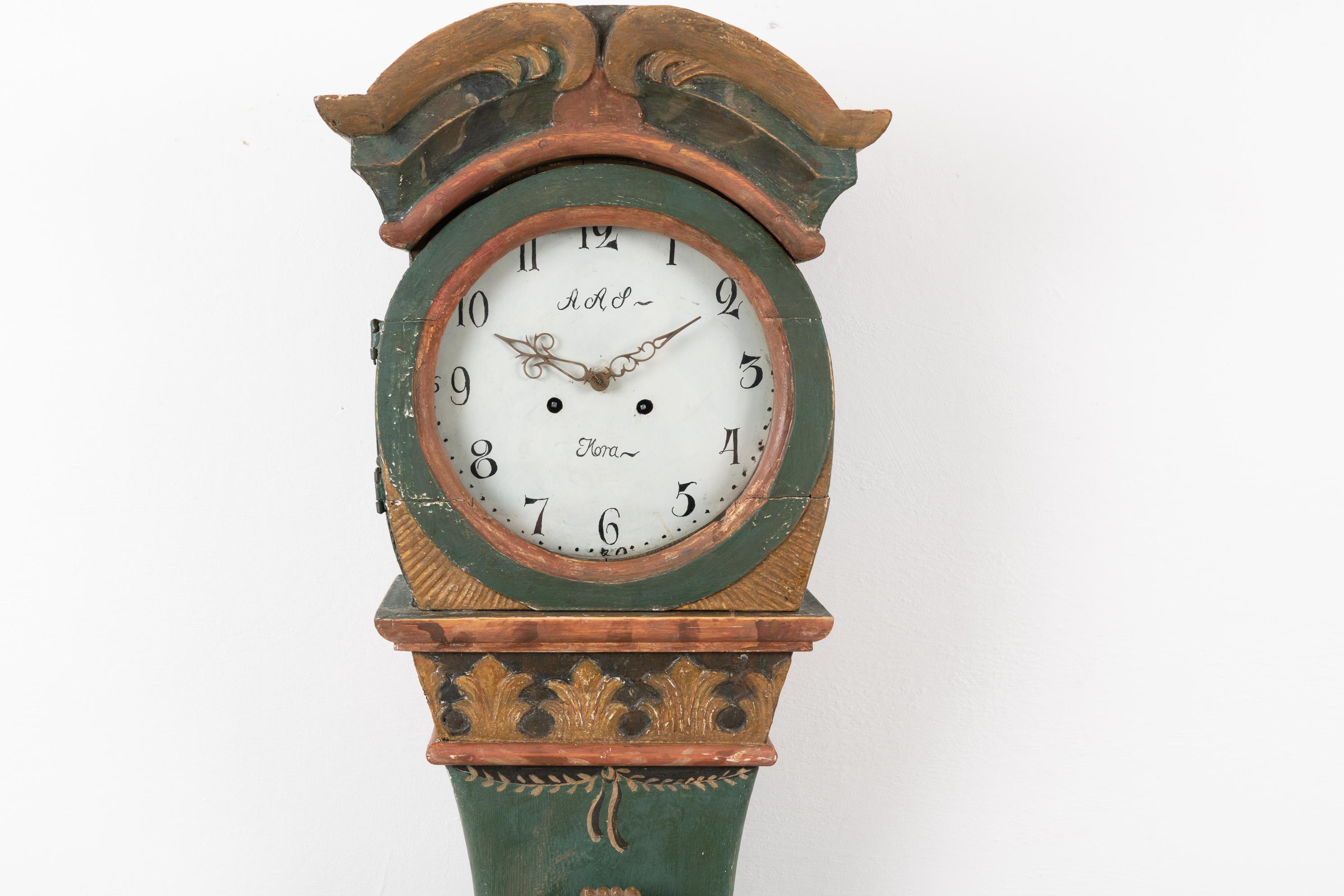 18th Century Swedish Rococo Long Case Clock 8
