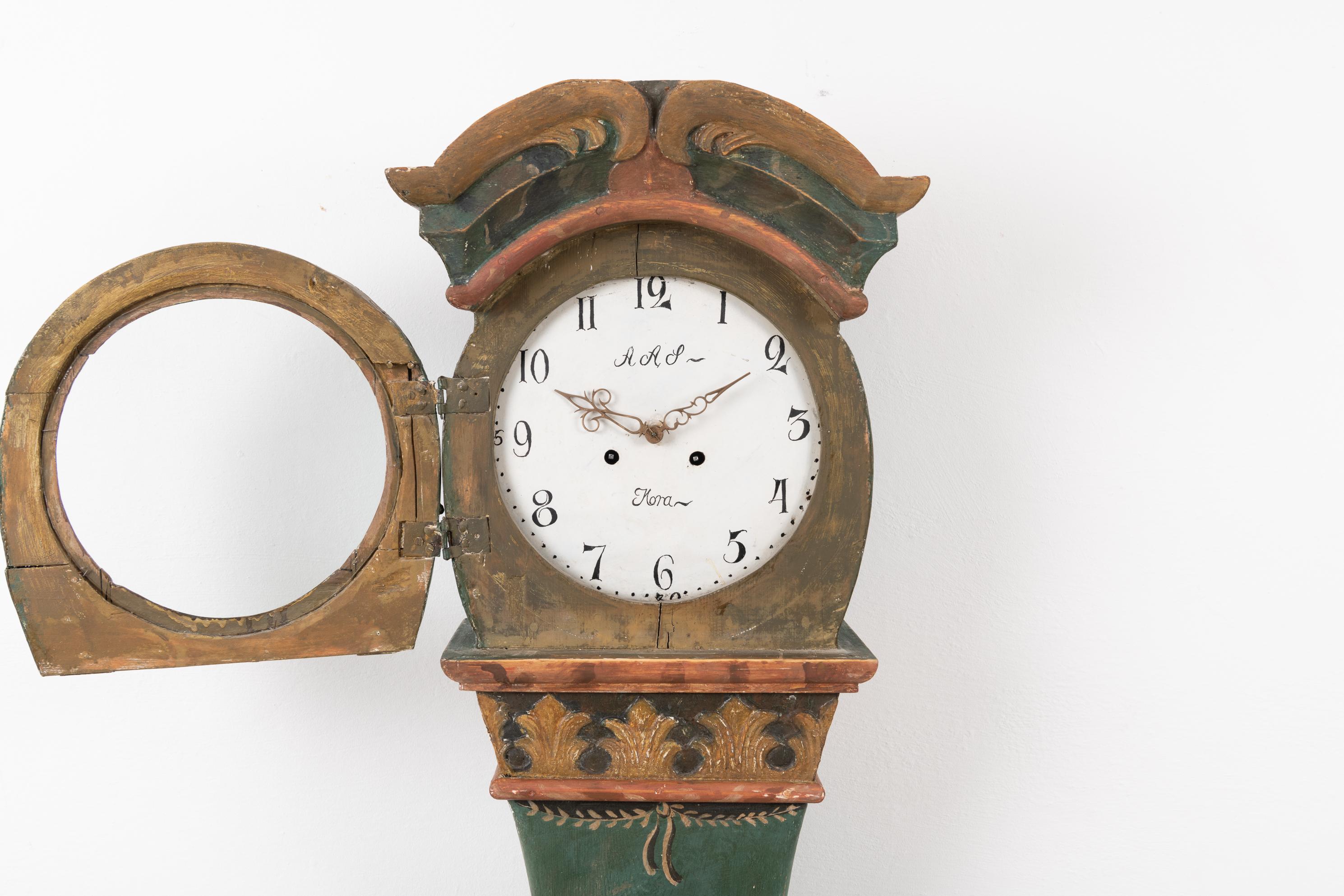 18th Century Swedish Rococo Long Case Clock 9
