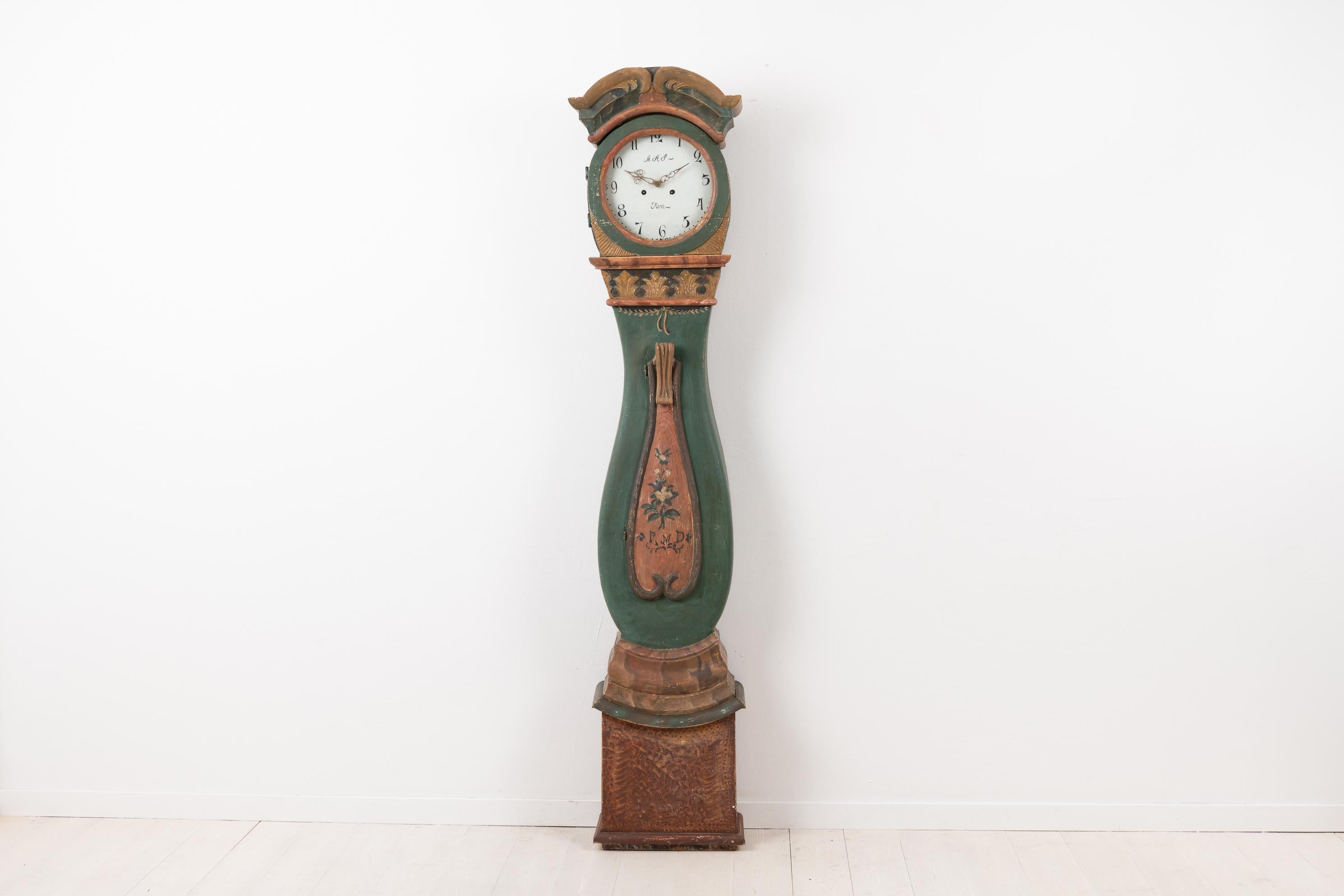 Hand-Crafted 18th Century Swedish Rococo Long Case Clock