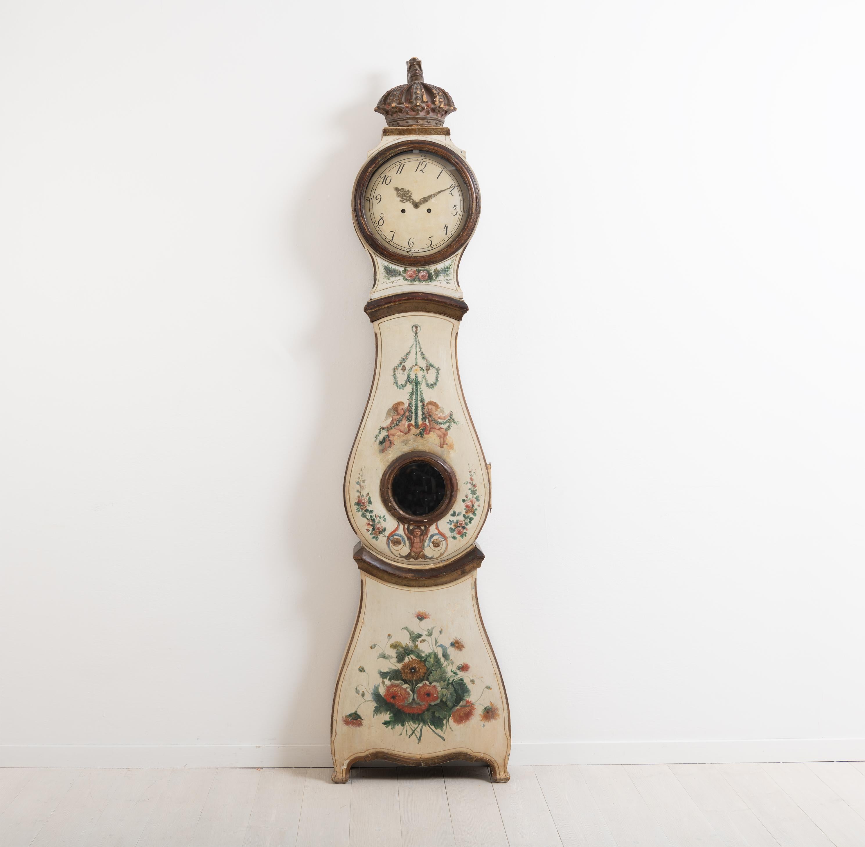 Hand-Crafted 18th Century Swedish Rococo Long Case Clock