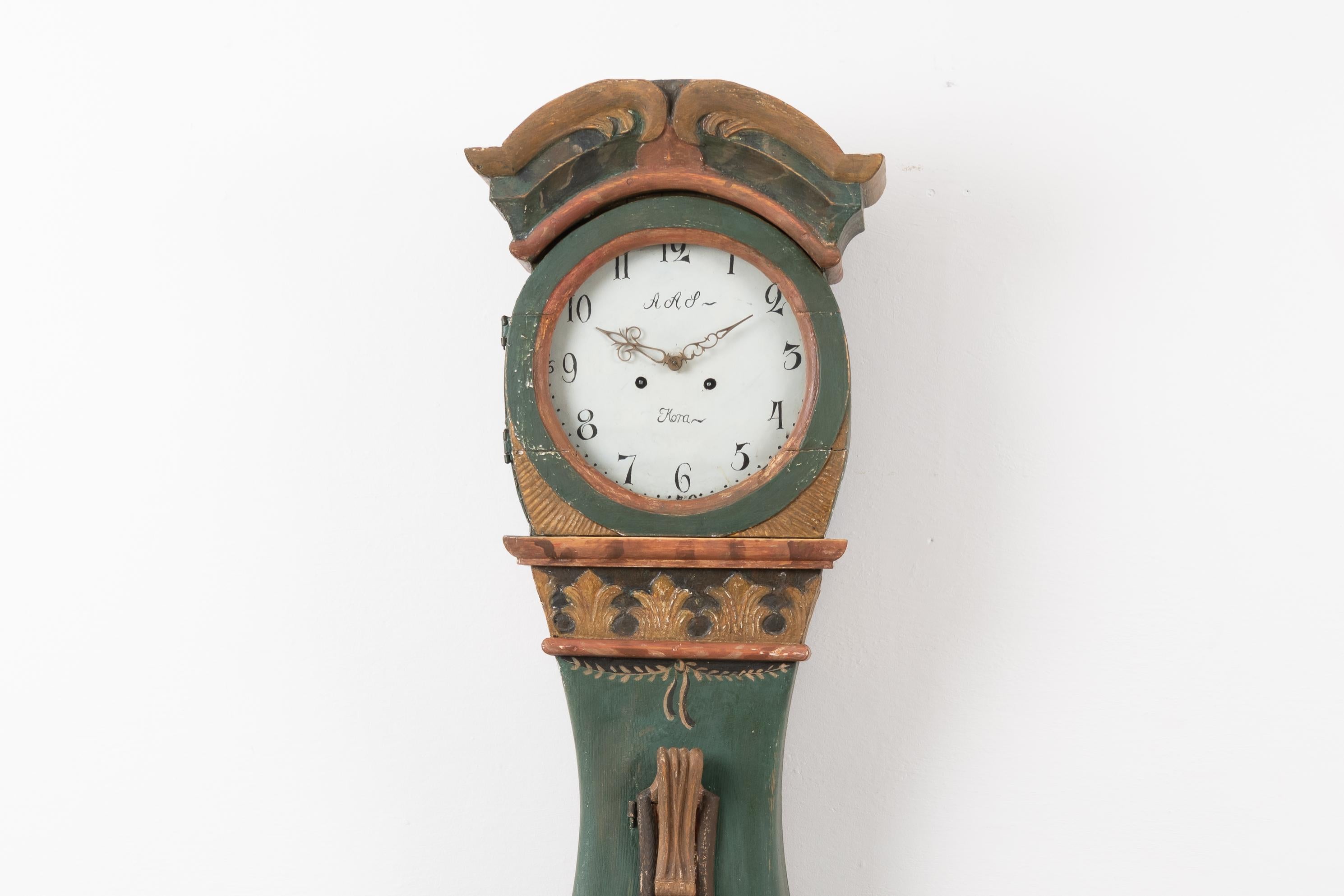 18th Century Swedish Rococo Long Case Clock In Good Condition In Kramfors, SE