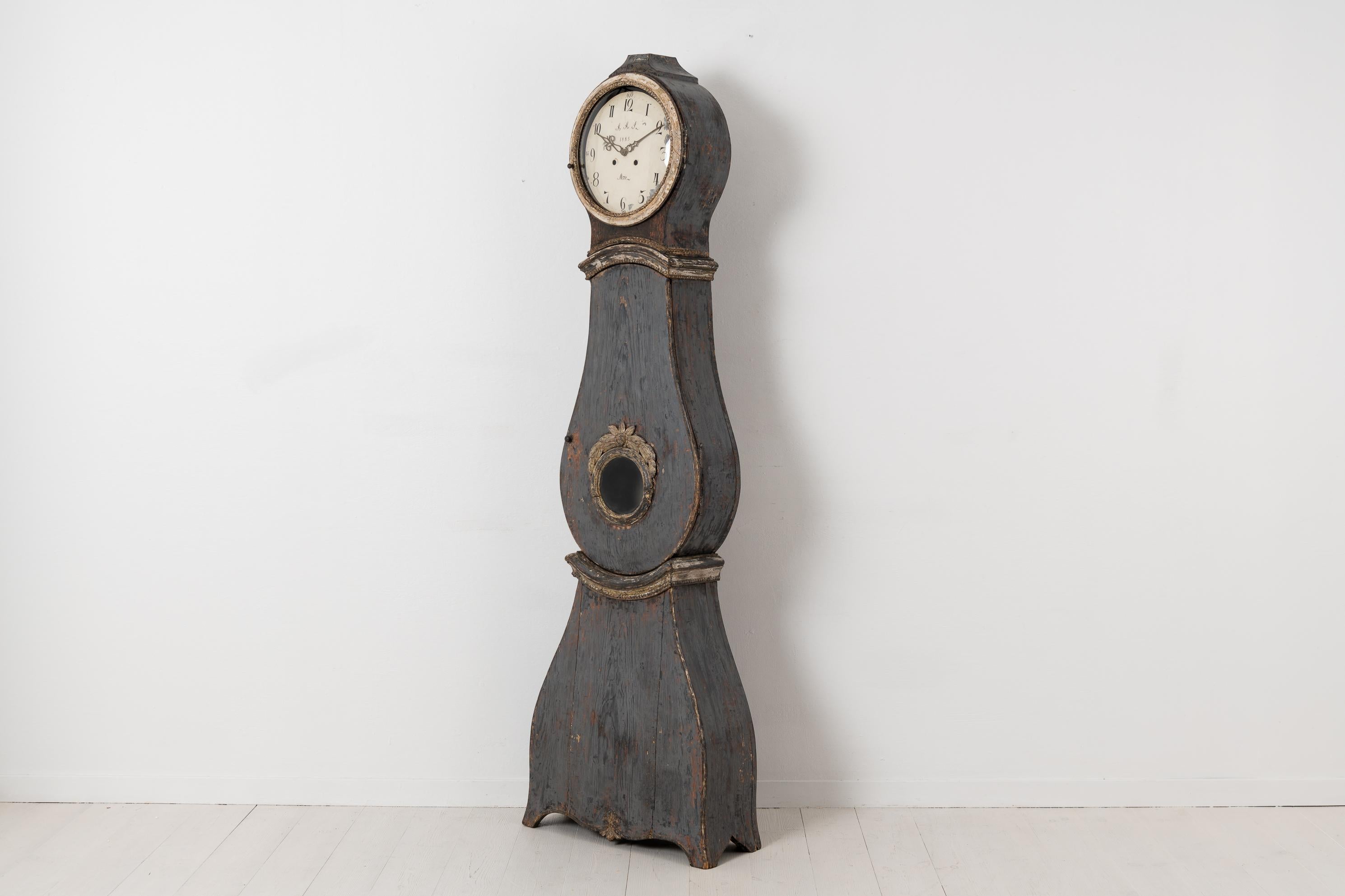 18th Century Swedish Rococo Long Case Clock In Good Condition In Kramfors, SE