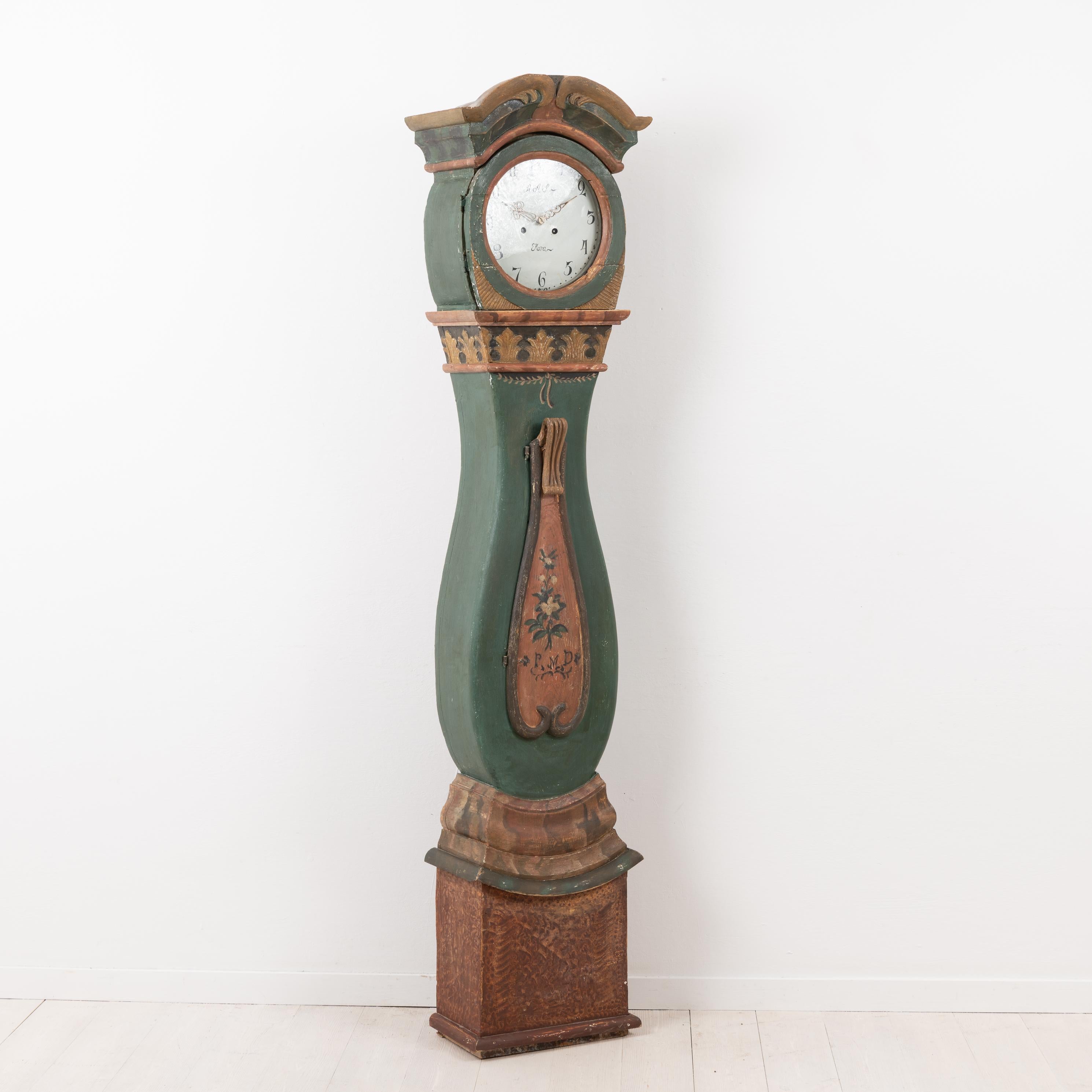18th Century Swedish Rococo Long Case Clock 2