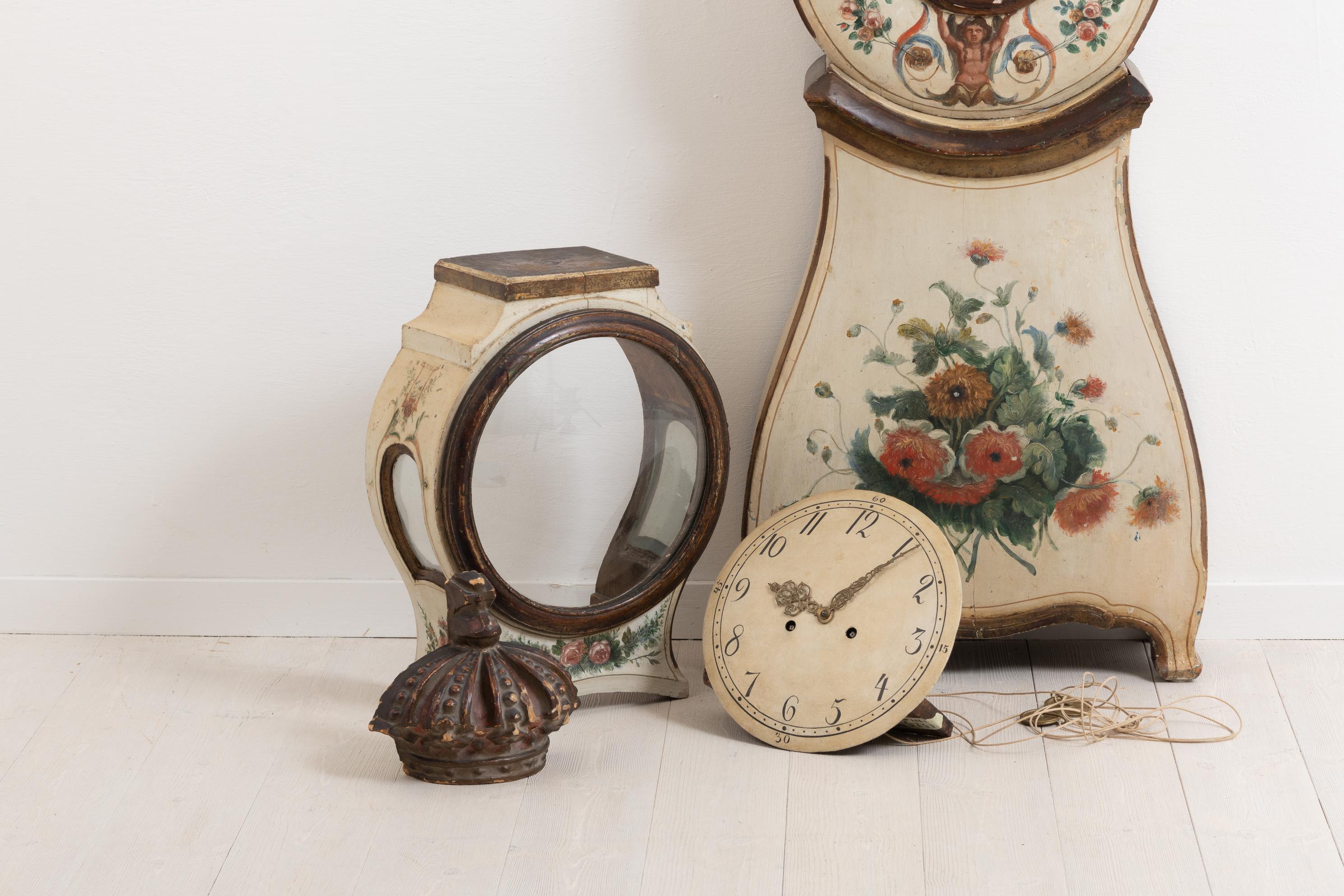 18th Century Swedish Rococo Long Case Clock 4