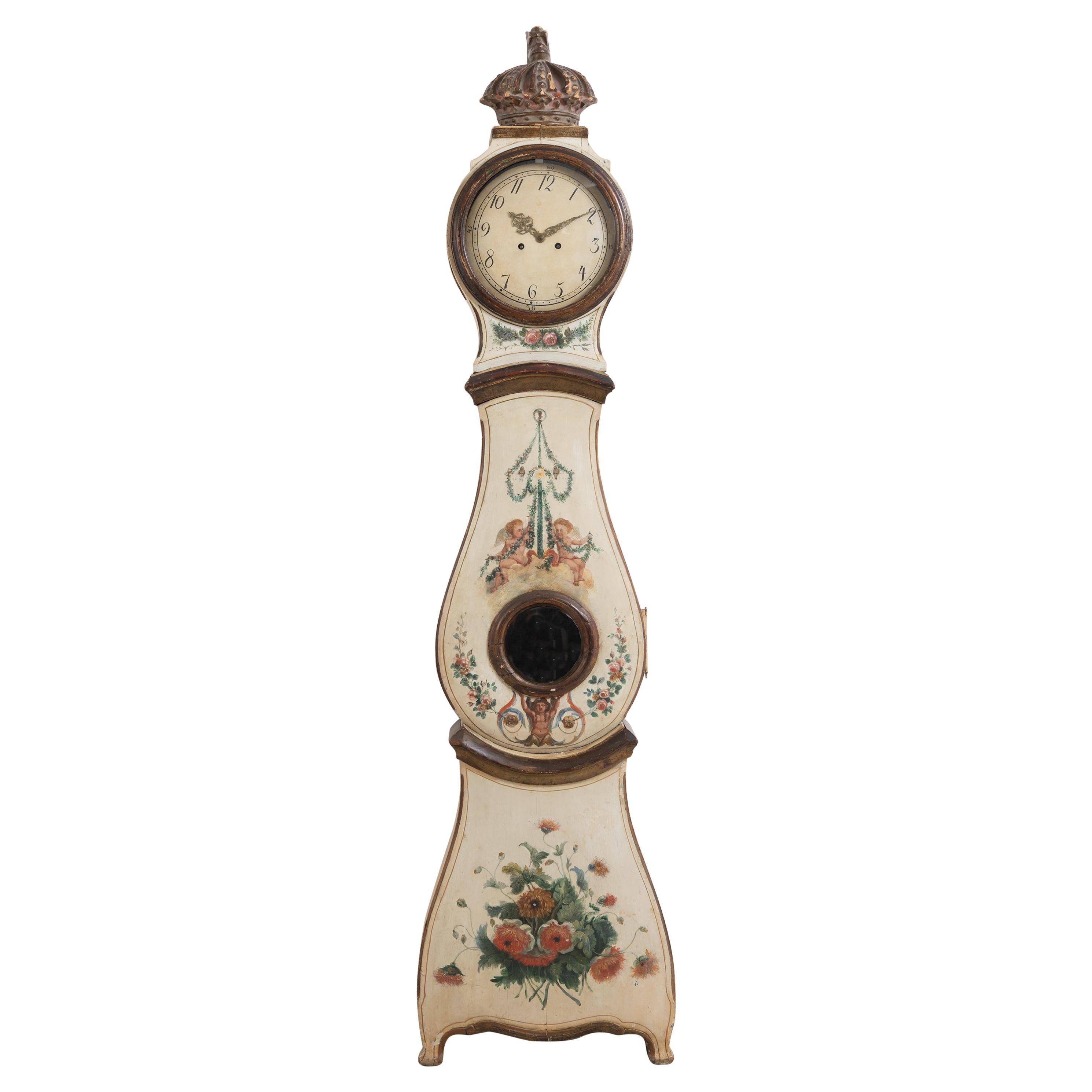 18th Century Swedish Rococo Long Case Clock