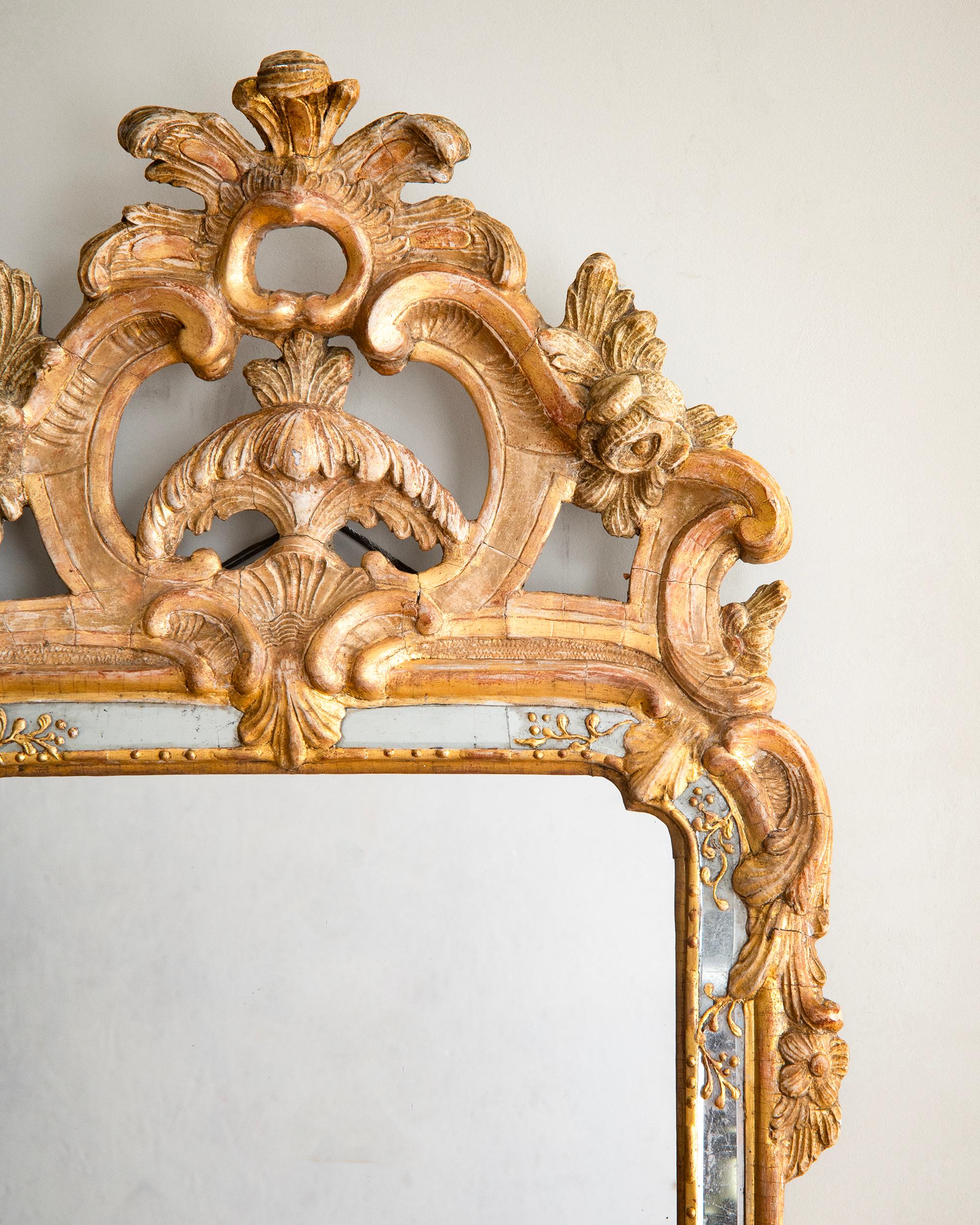 18th Century Swedish Rococo Mirror Bon état - En vente à Allerum, SE