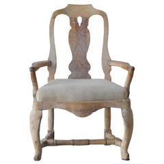 18th Century Swedish Rococo Original Paint Chair