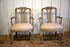 Pareja de sillones rococó suecos del siglo XVIII