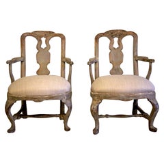 Coppia di poltrone rococò svedesi del XVIII secolo