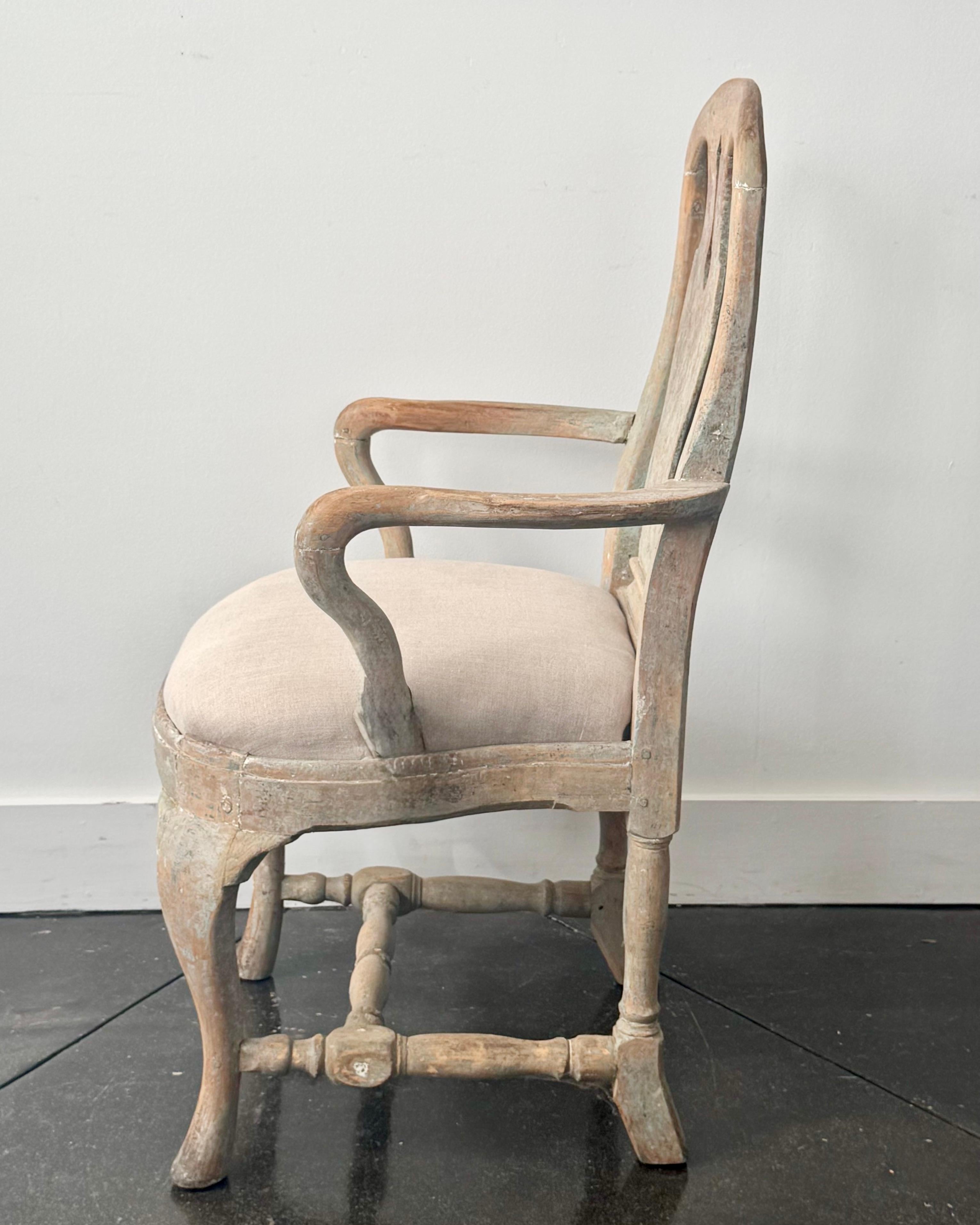 Sillón Sueco Siglo XVIII Periodo Rococó De Estocolmo 1760 Tallado a mano en venta