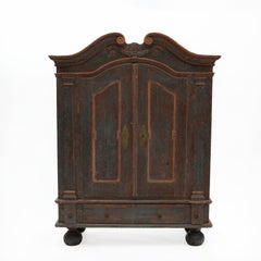 18th Century Painted Swedish Rococo Period Cabinet