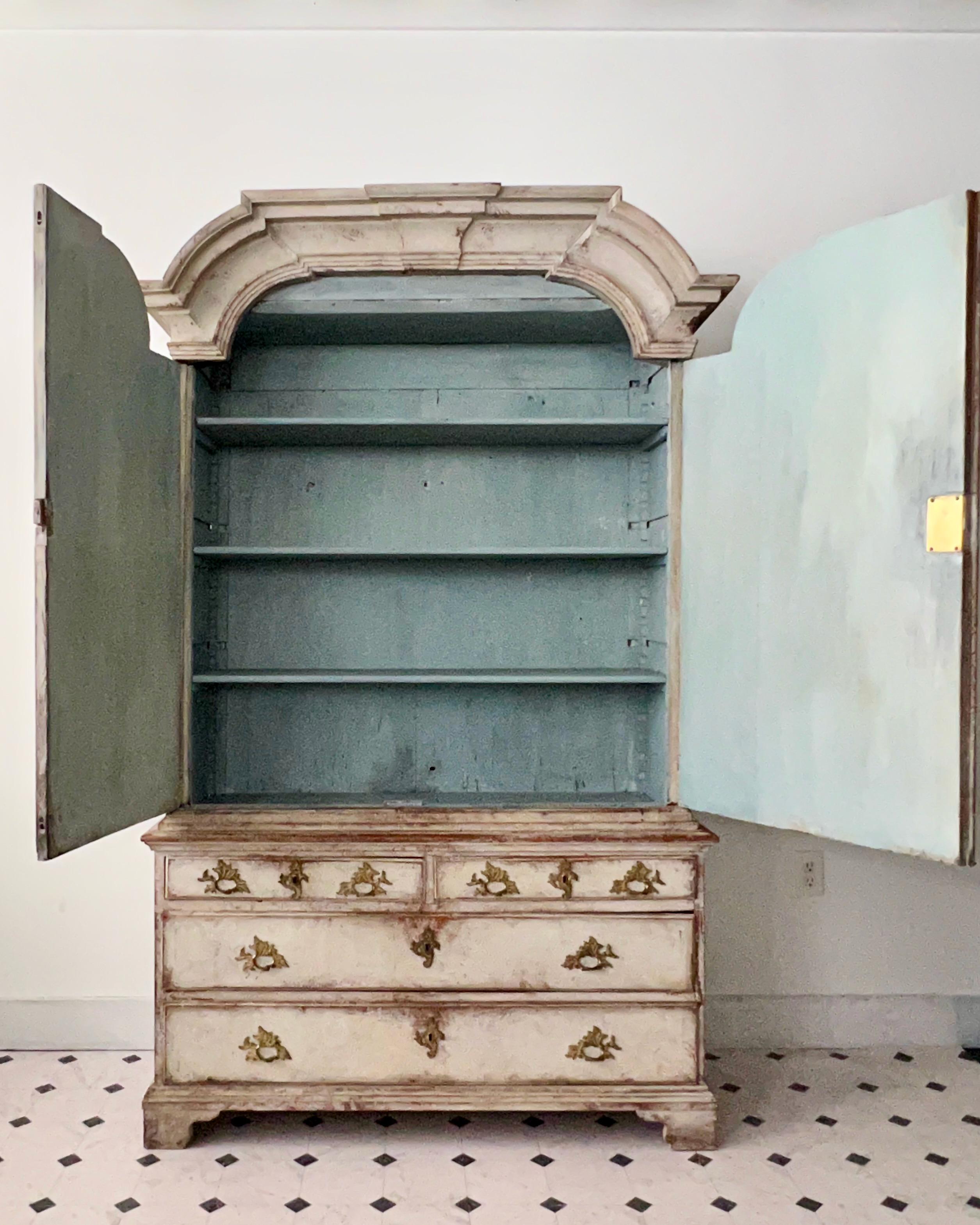 Bronze 18th Century Swedish Rococo Period Cabinet For Sale