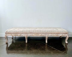 18th century Swedish Rococo Period Long Sofa Bench 1760