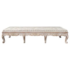 18th century Swedish Rococo Period Long Sofa Bench 1760