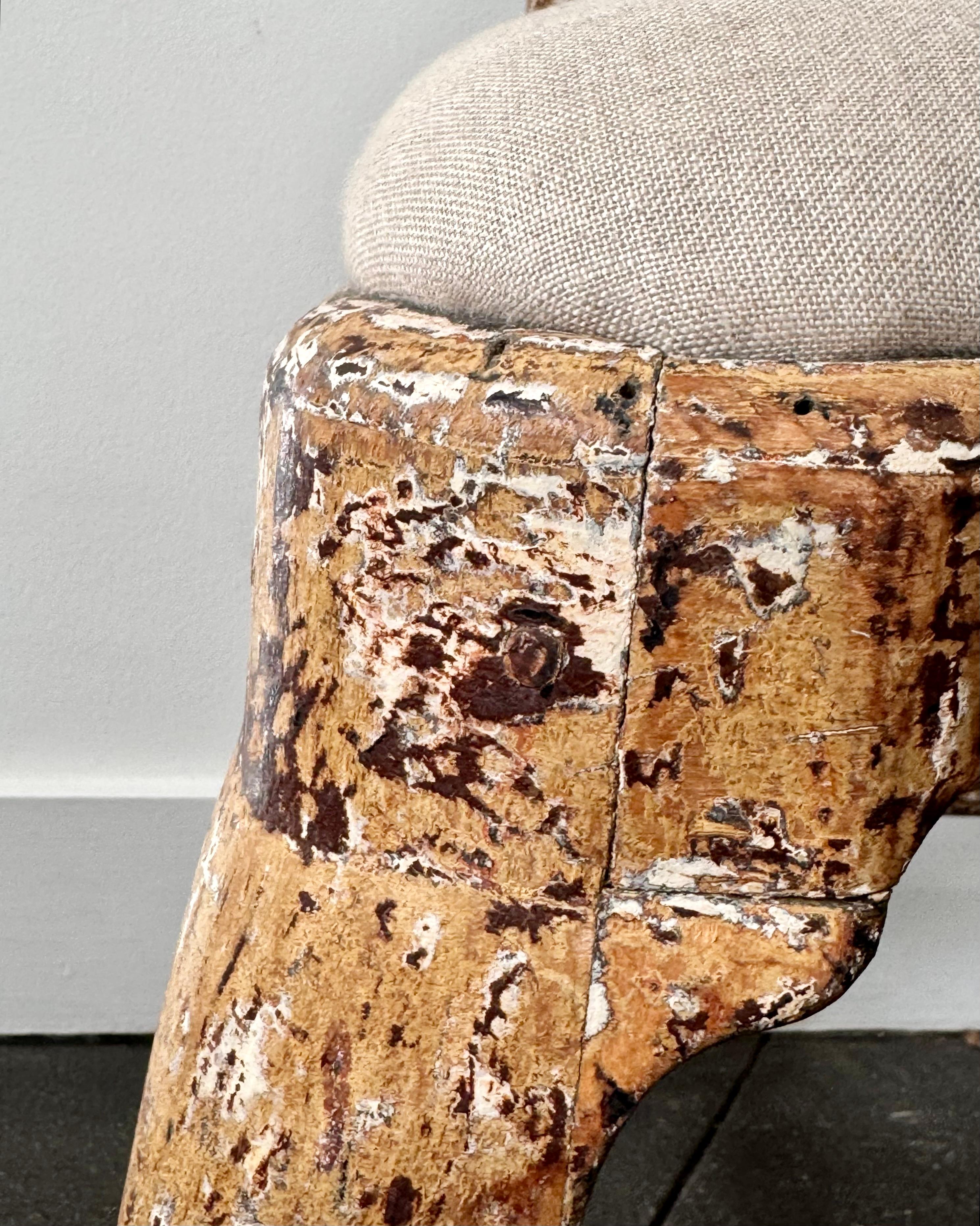 XVIIIe siècle Rococo suédois  Chaise peinte d'époque en vente 8