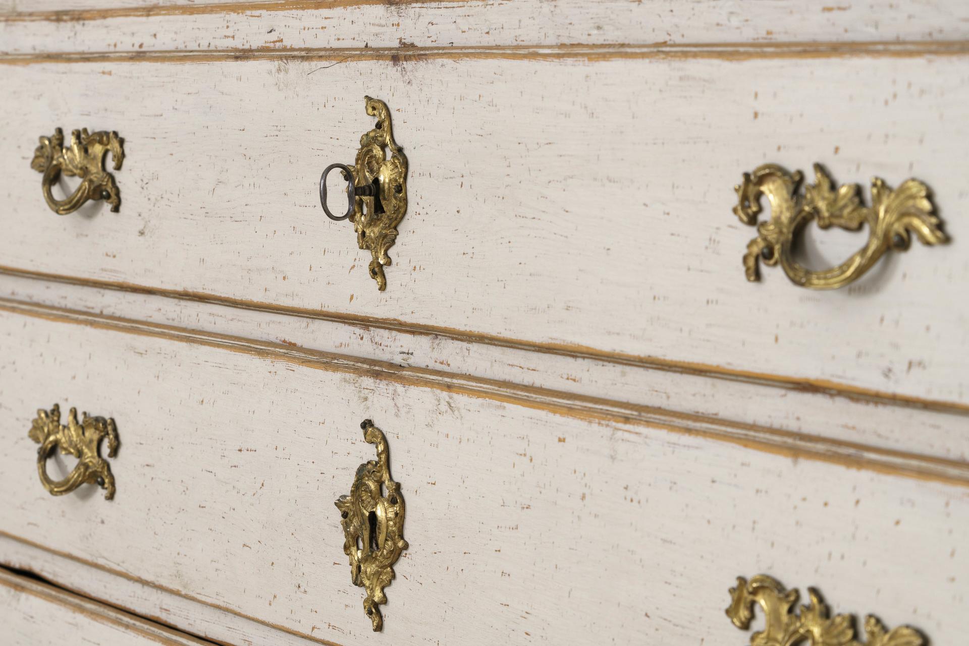 18th Century Swedish Rococo Period Painted Linen Press Cabinet 11