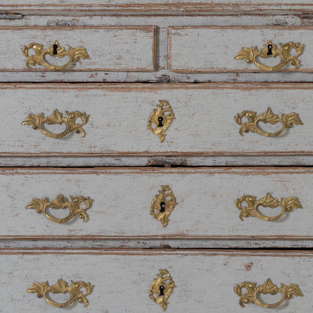 Paint 18th Century Swedish Rococo Period Secretary with Library