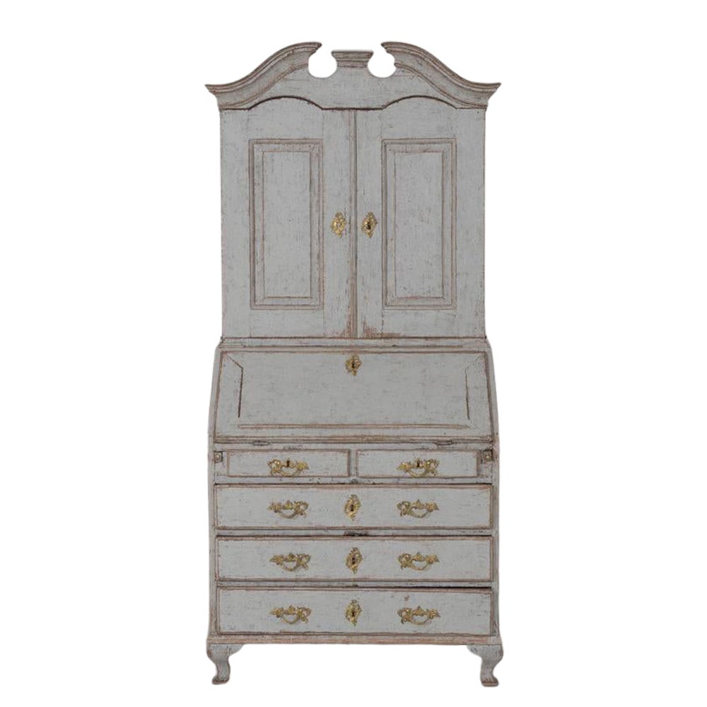 18th Century Swedish Rococo Period Secretary with Library