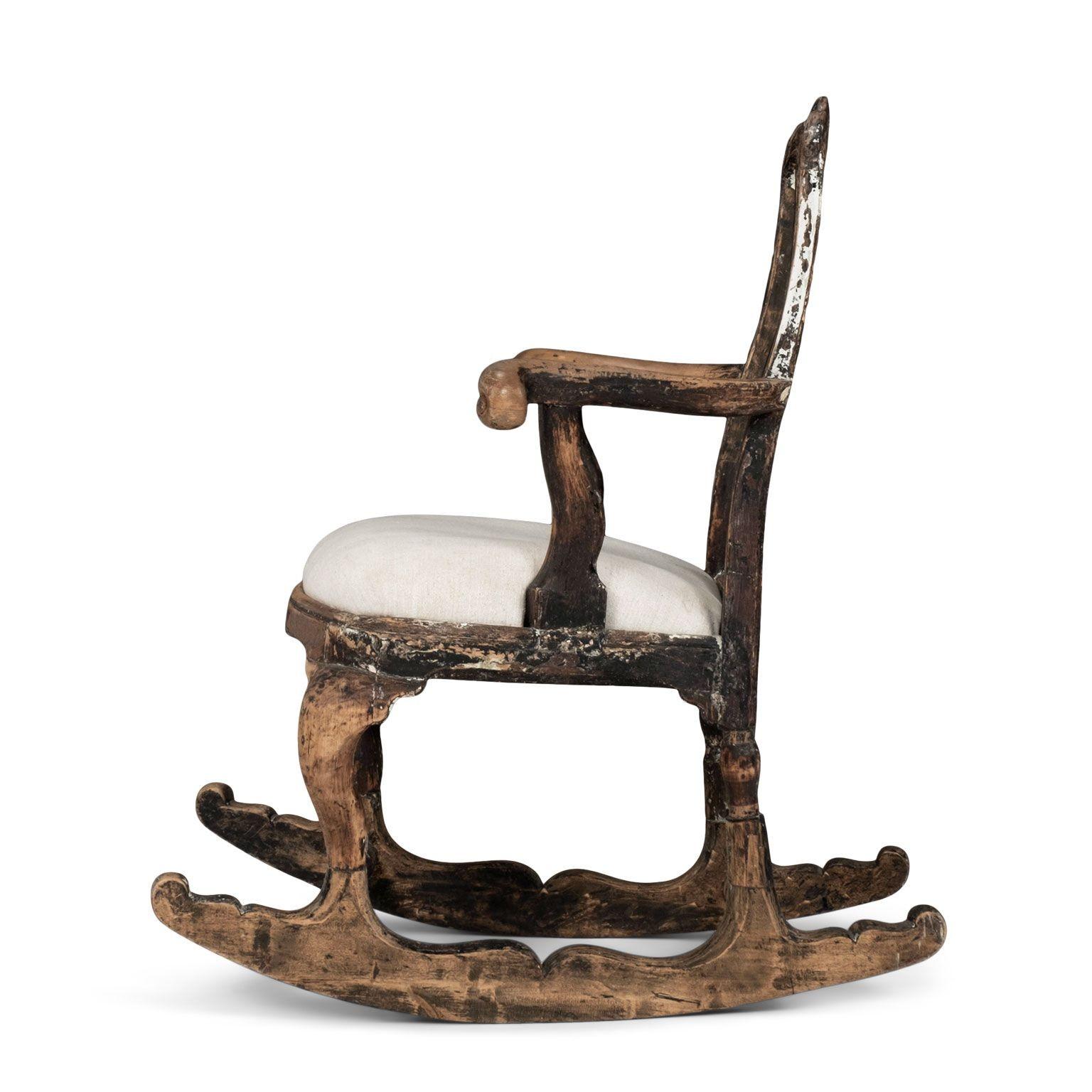 18th Century Swedish Rococo Rocking Chair 6