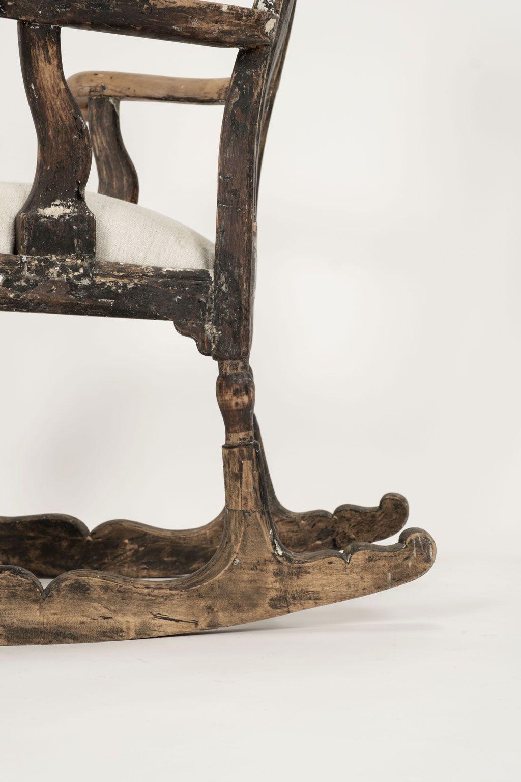 Chaise à bascule rococo suédoise du 18ème siècle 5