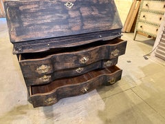 18th century Swedish rococo secretary with original locks and keys.