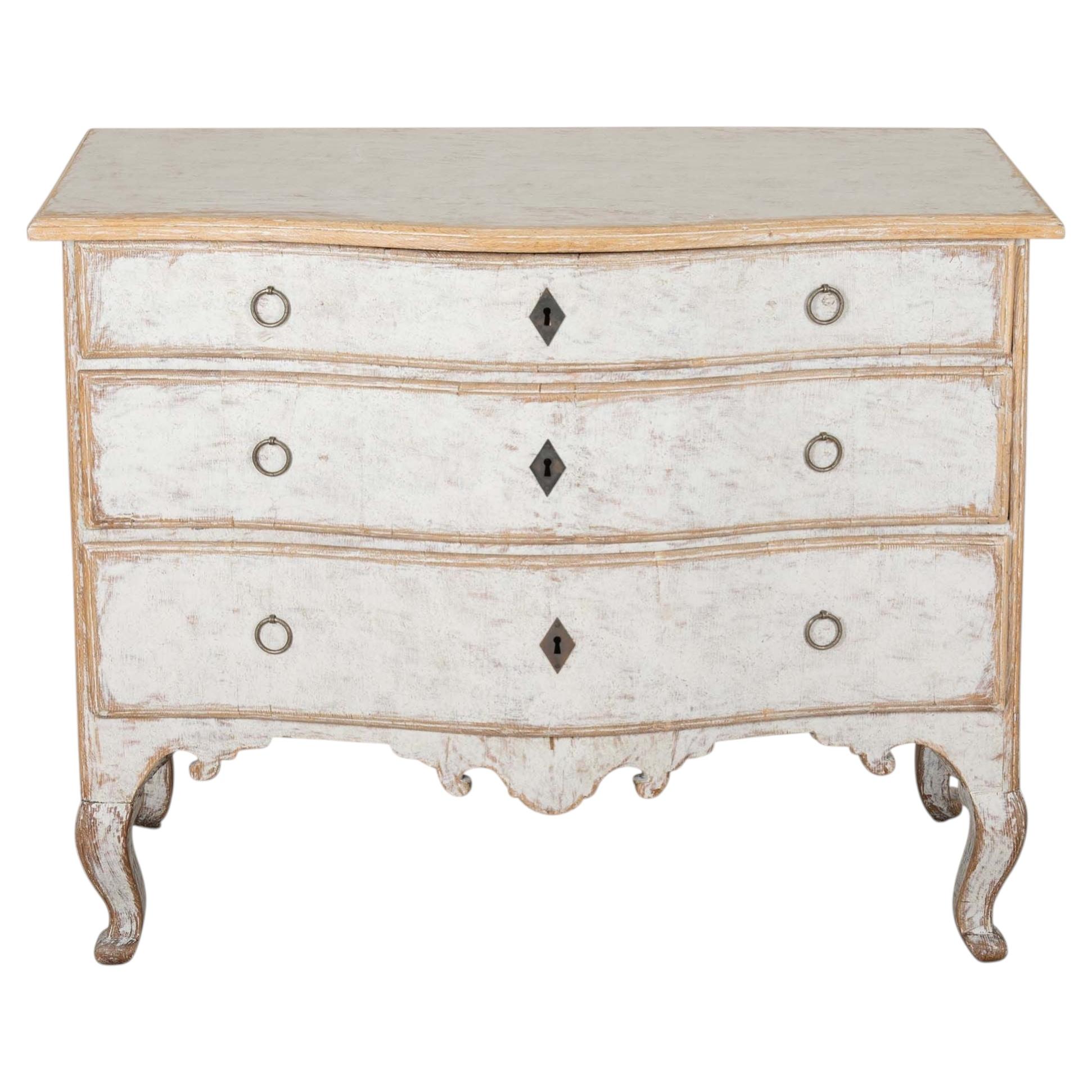 18th Century Swedish Rococo Serpentine Front Commode