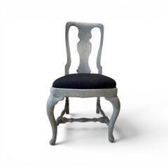 18th Century Swedish Rococo Set of 8 Chairs