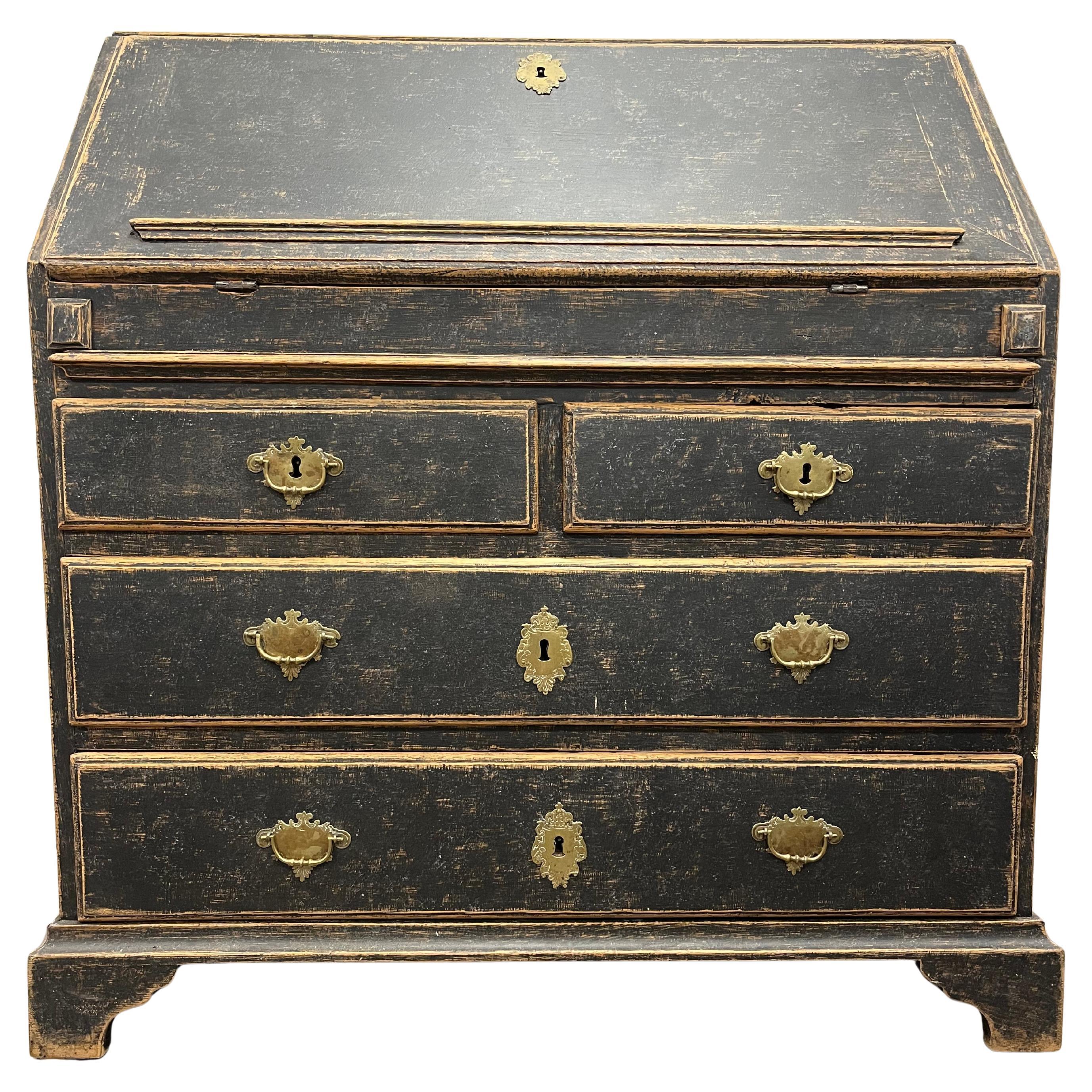 18th Century Swedish Rococo Slant Front desk