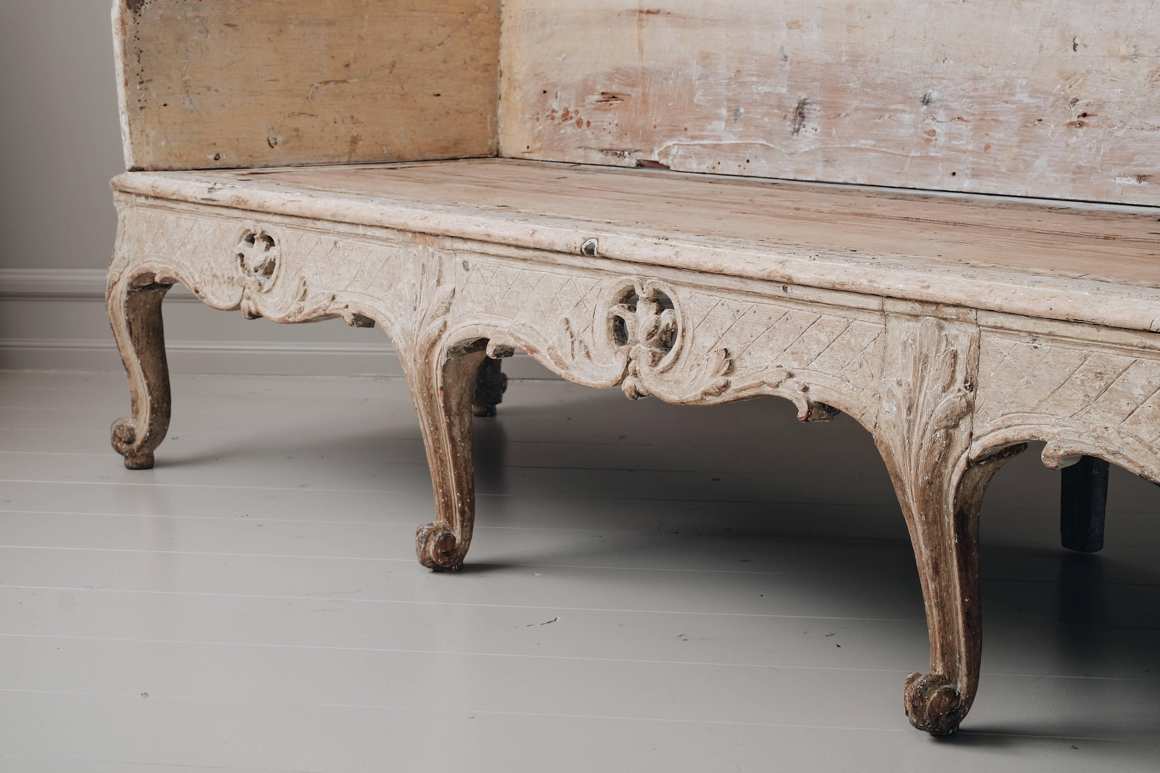 Wood 18th Century Swedish Rococo Sofa