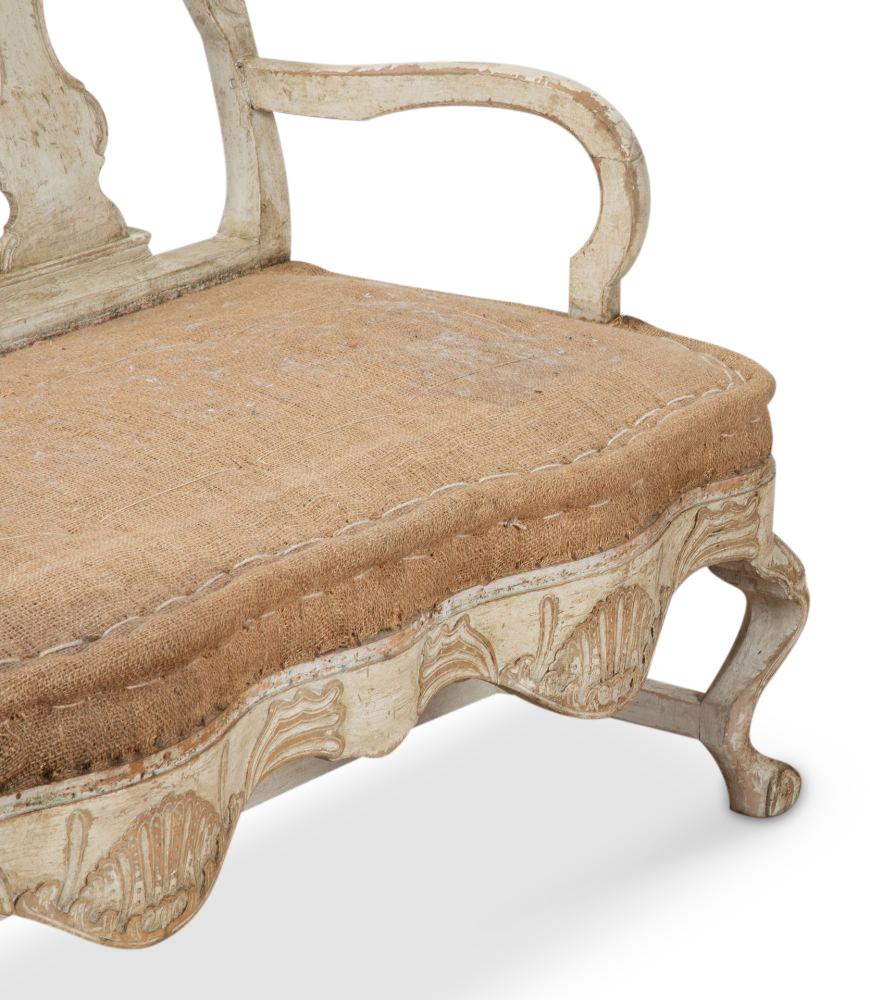 Bois Canapé rococo suédois du 18ème siècle en vente