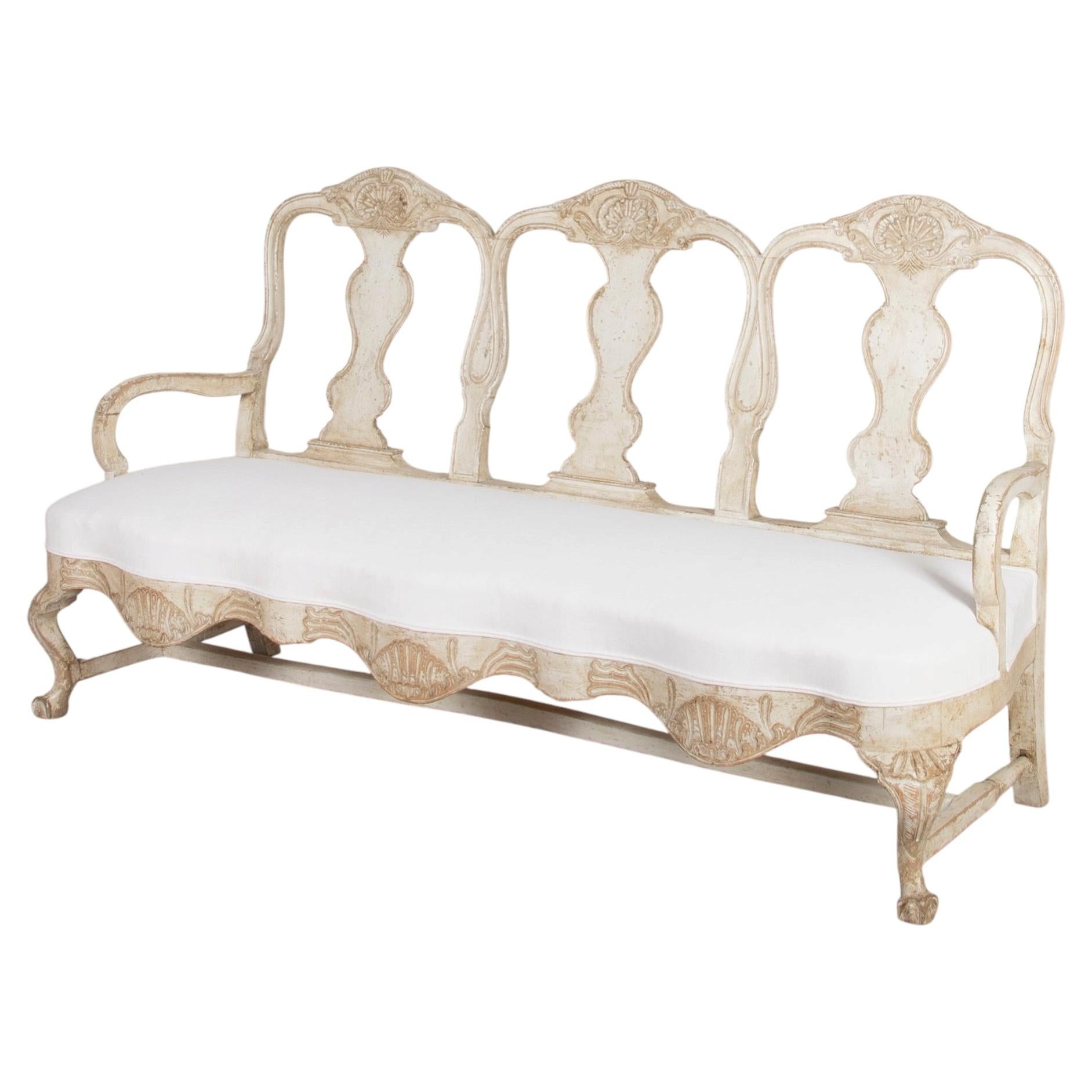 18th Century Swedish Rococo Sofa For Sale
