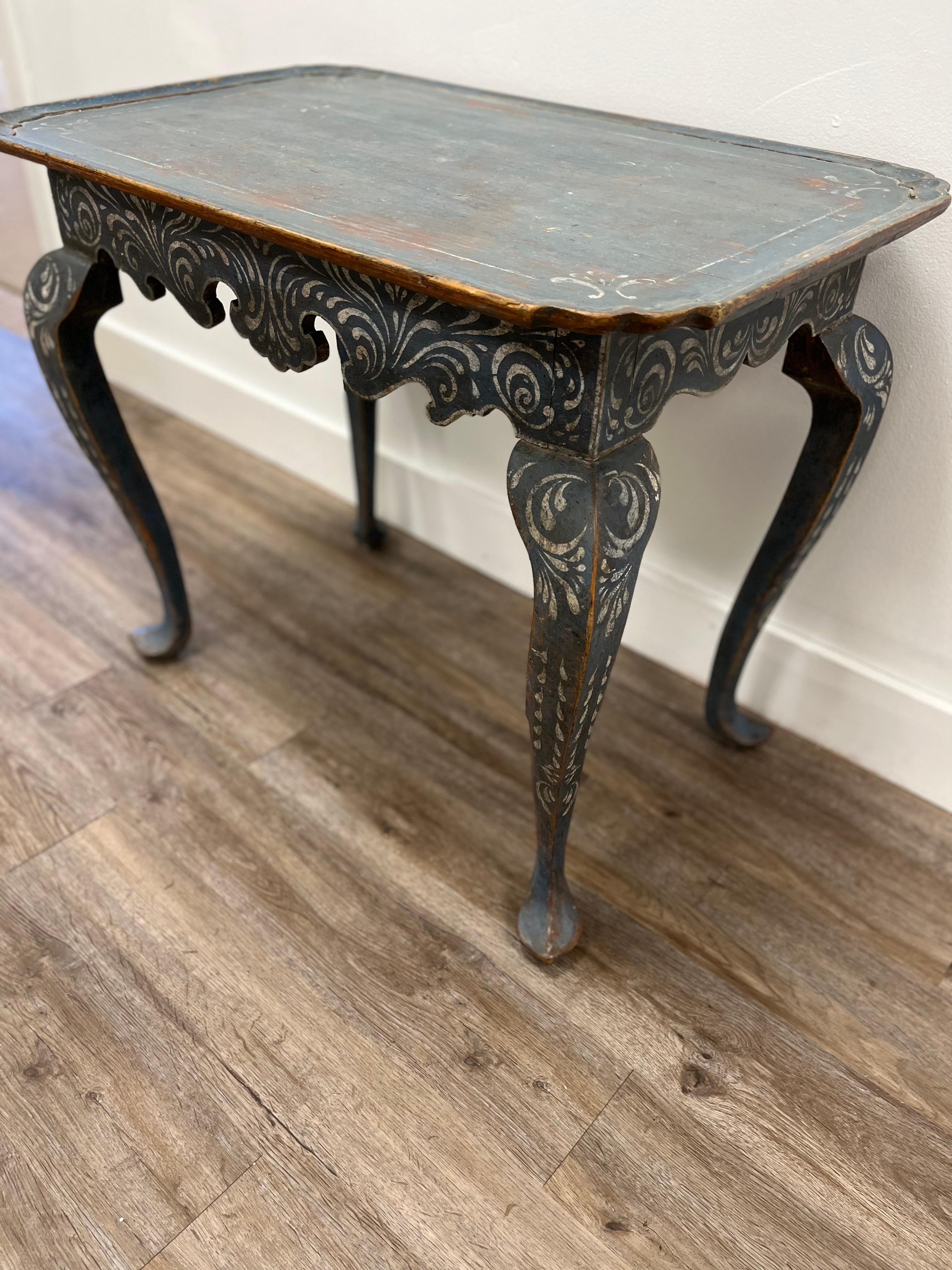 Wood 18th Century Swedish Rococo Table For Sale